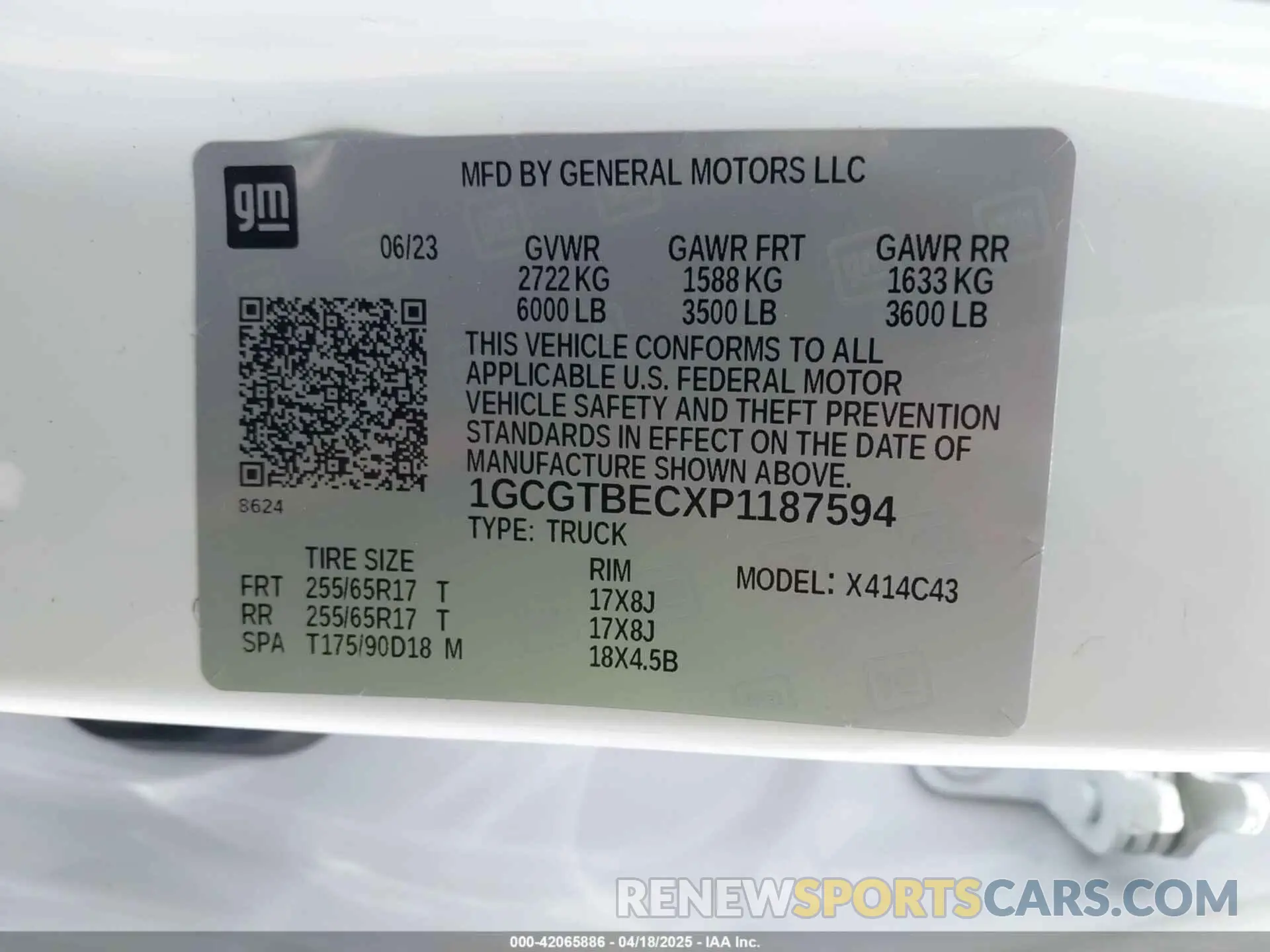 9 Photograph of a damaged car 1GCGTBECXP1187594 CHEVROLET COLORADO 2023