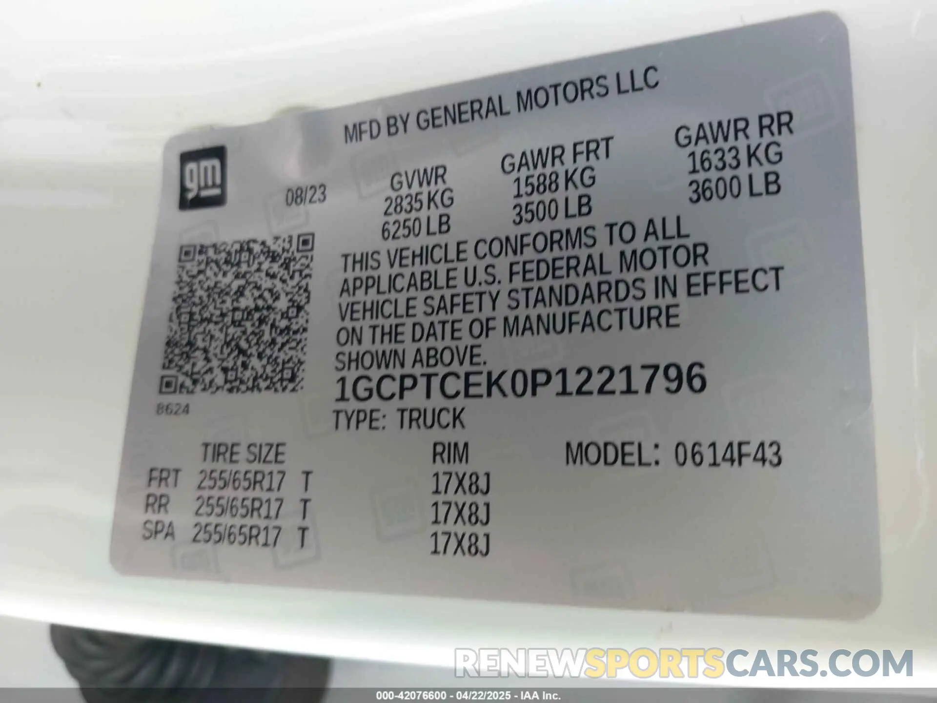 9 Photograph of a damaged car 1GCPTCEK0P1221796 CHEVROLET COLORADO 2023