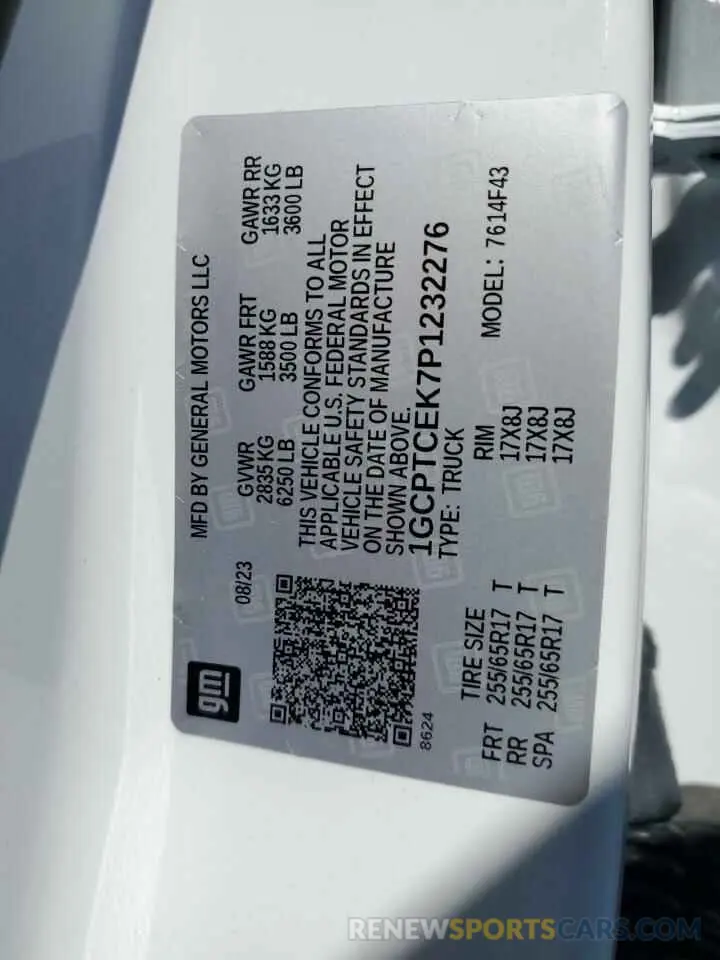 15 Photograph of a damaged car 1GCPTCEK7P1232276 CHEVROLET COLORADO 2023
