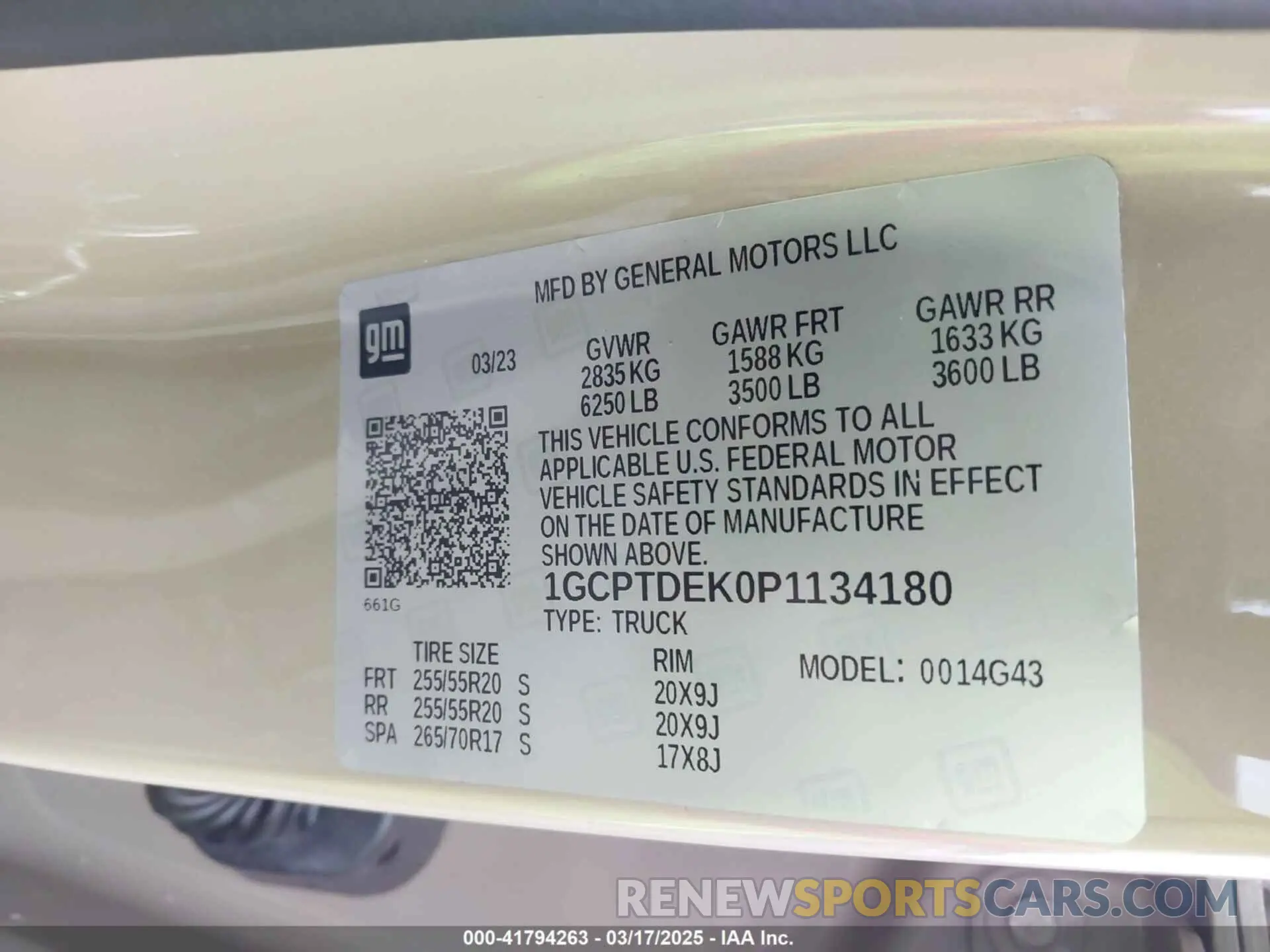 9 Photograph of a damaged car 1GCPTDEK0P1134180 CHEVROLET COLORADO 2023