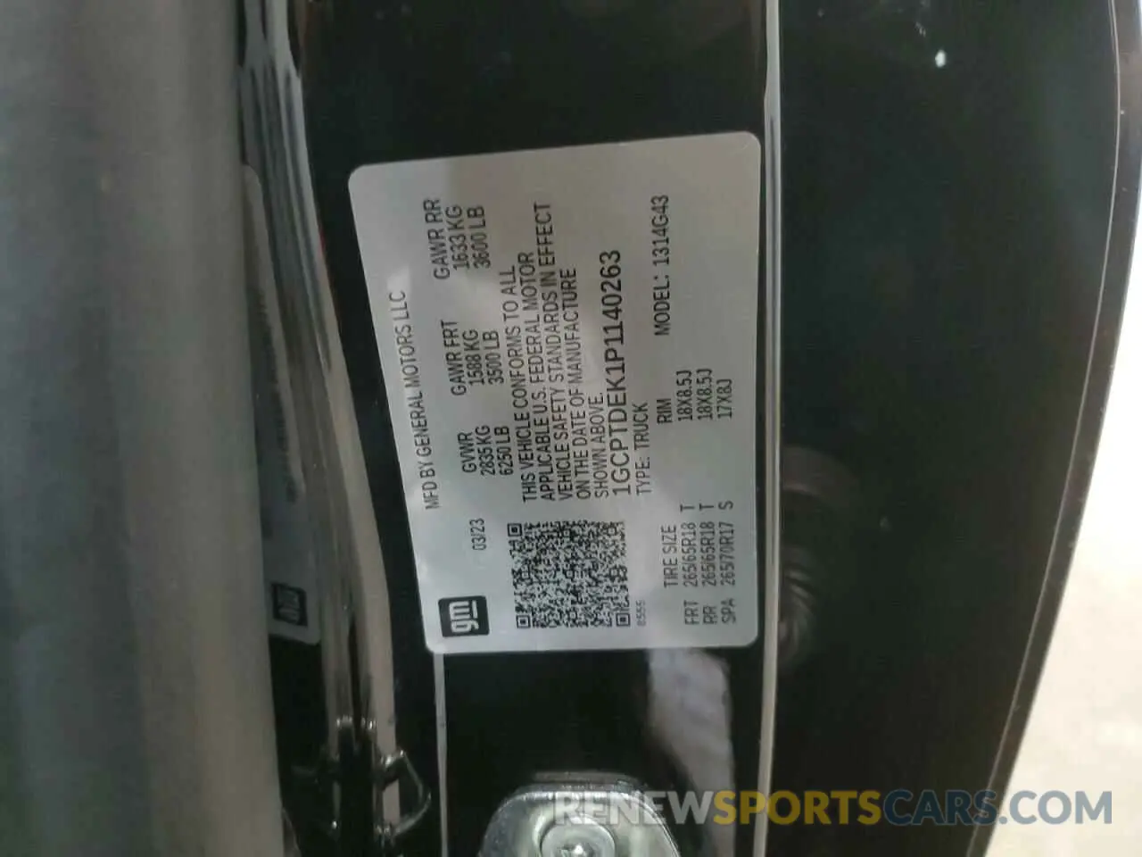 14 Photograph of a damaged car 1GCPTDEK1P1140263 CHEVROLET COLORADO 2023