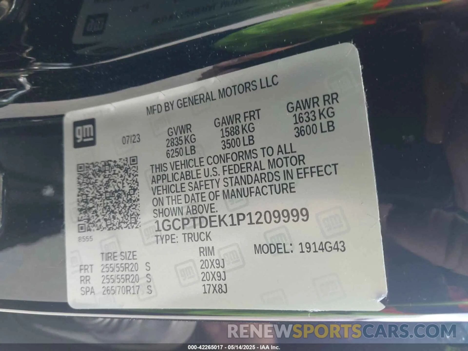 9 Photograph of a damaged car 1GCPTDEK1P1209999 CHEVROLET COLORADO 2023