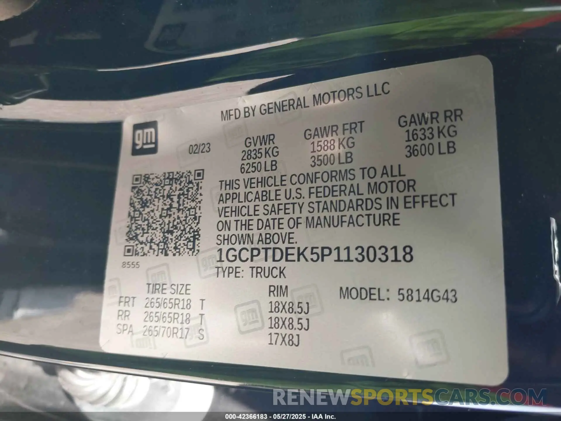 9 Photograph of a damaged car 1GCPTDEK5P1130318 CHEVROLET COLORADO 2023