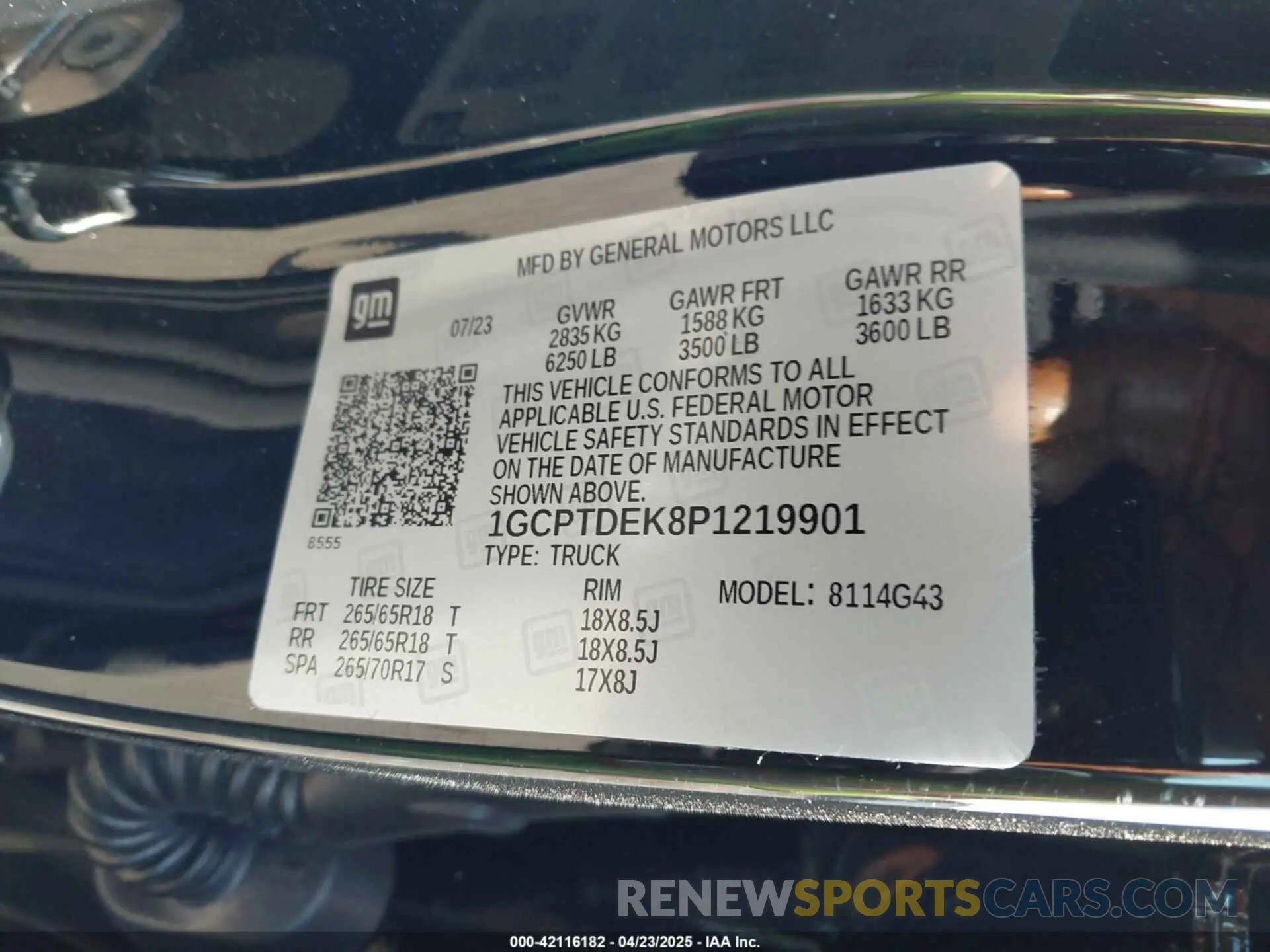 9 Photograph of a damaged car 1GCPTDEK8P1219901 CHEVROLET COLORADO 2023