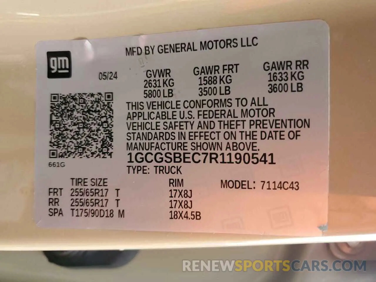 14 Photograph of a damaged car 1GCGSBEC7R1190541 CHEVROLET COLORADO 2024
