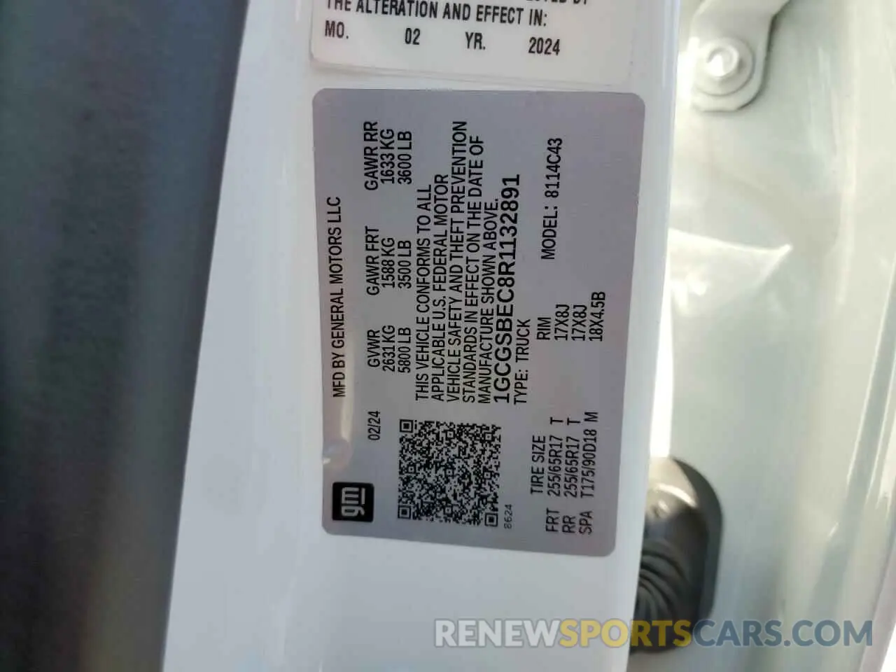 12 Photograph of a damaged car 1GCGSBEC8R1132891 CHEVROLET COLORADO 2024