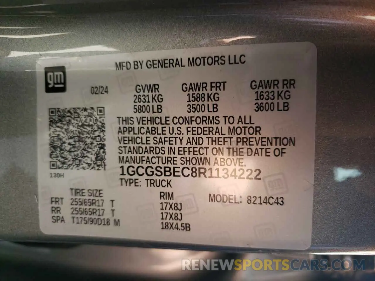 12 Photograph of a damaged car 1GCGSBEC8R1134222 CHEVROLET COLORADO 2024
