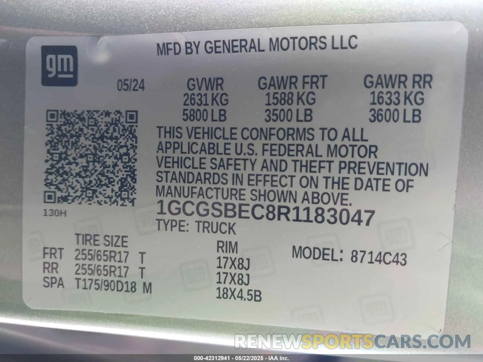 9 Photograph of a damaged car 1GCGSBEC8R1183047 CHEVROLET COLORADO 2024