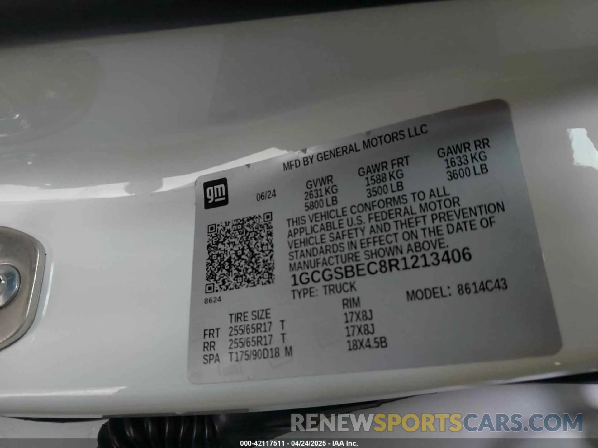9 Photograph of a damaged car 1GCGSBEC8R1213406 CHEVROLET COLORADO 2024