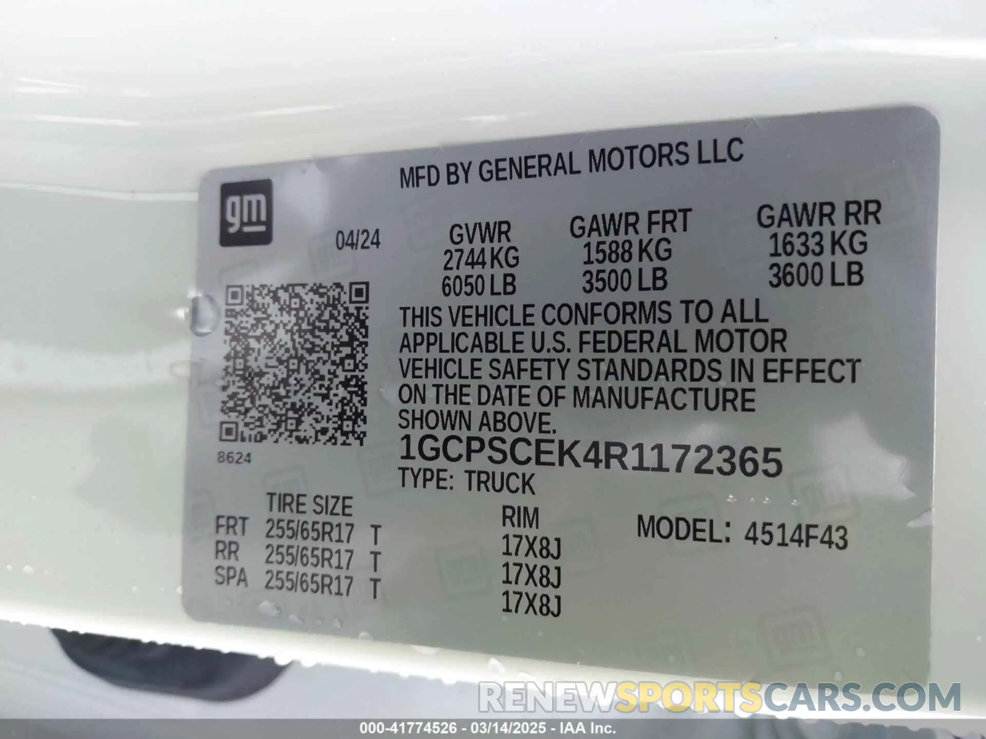 9 Photograph of a damaged car 1GCPSCEK4R1172365 CHEVROLET COLORADO 2024