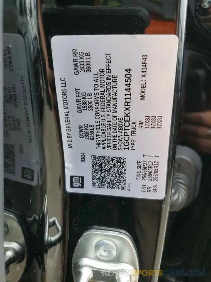 14 Photograph of a damaged car 1GCPTCEKXR1144504 CHEVROLET COLORADO 2024