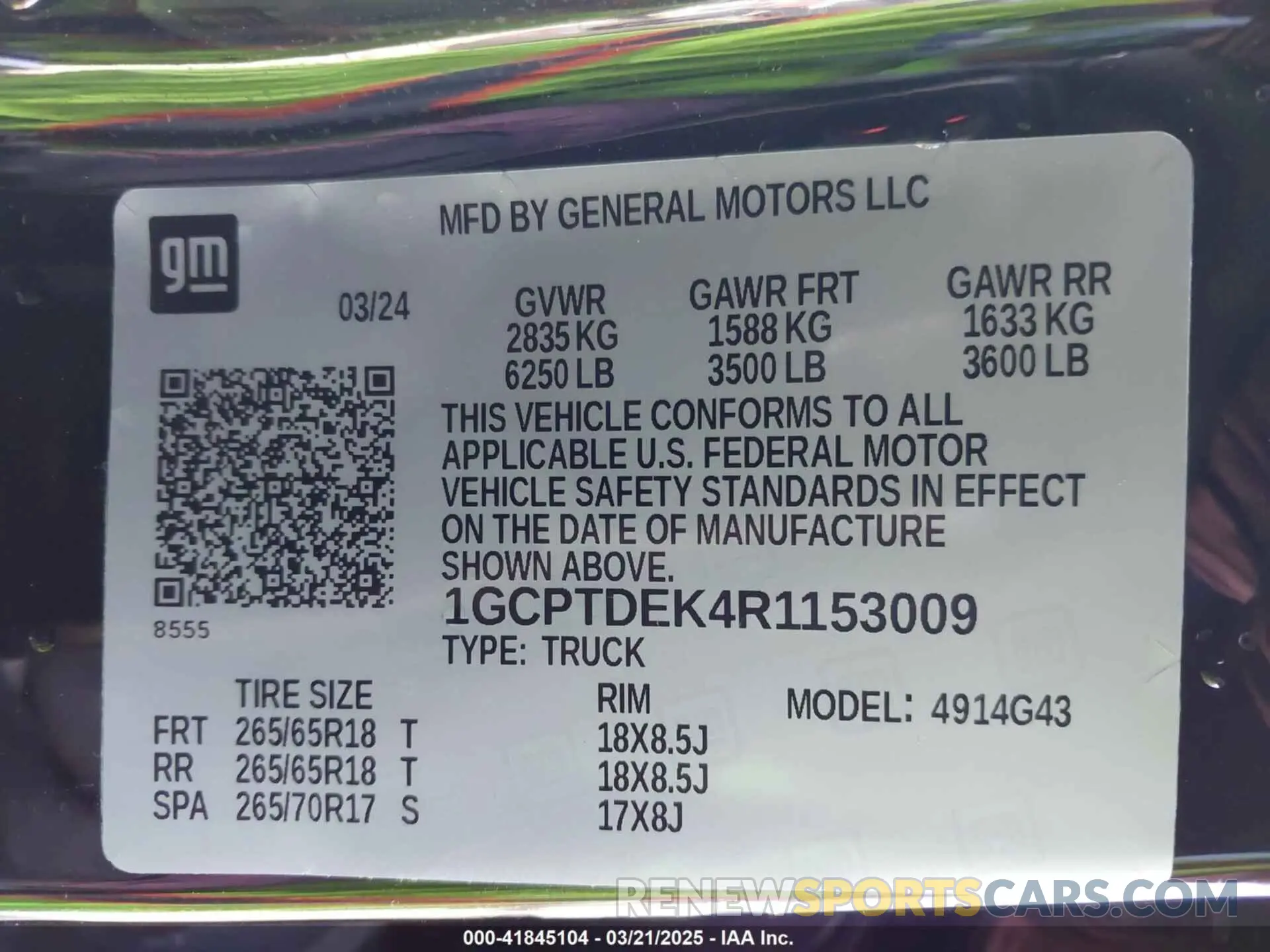 9 Photograph of a damaged car 1GCPTDEK4R1153009 CHEVROLET COLORADO 2024