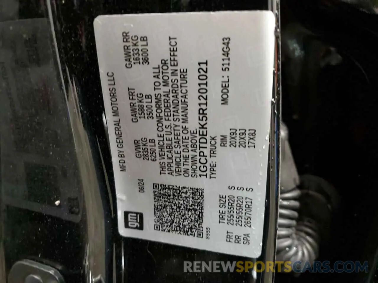 12 Photograph of a damaged car 1GCPTDEK5R1201021 CHEVROLET COLORADO 2024