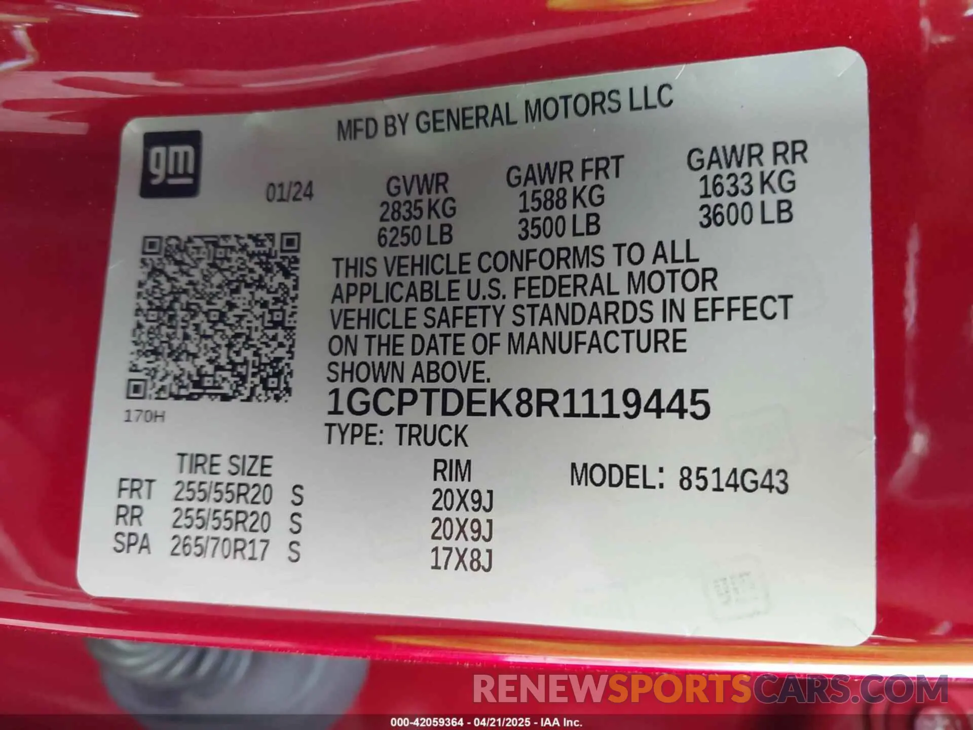 9 Photograph of a damaged car 1GCPTDEK8R1119445 CHEVROLET COLORADO 2024