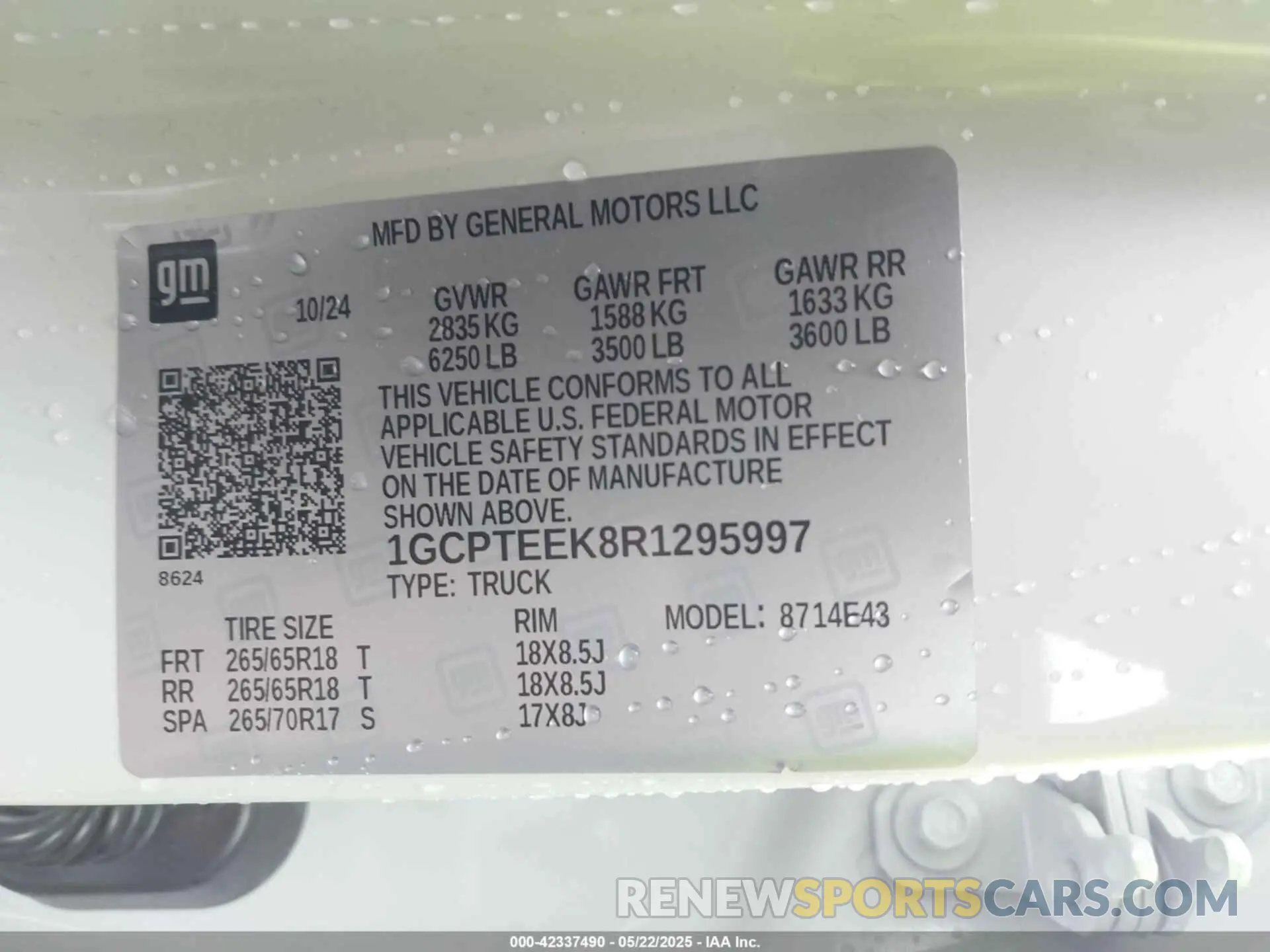 9 Photograph of a damaged car 1GCPTEEK8R1295997 CHEVROLET COLORADO 2024