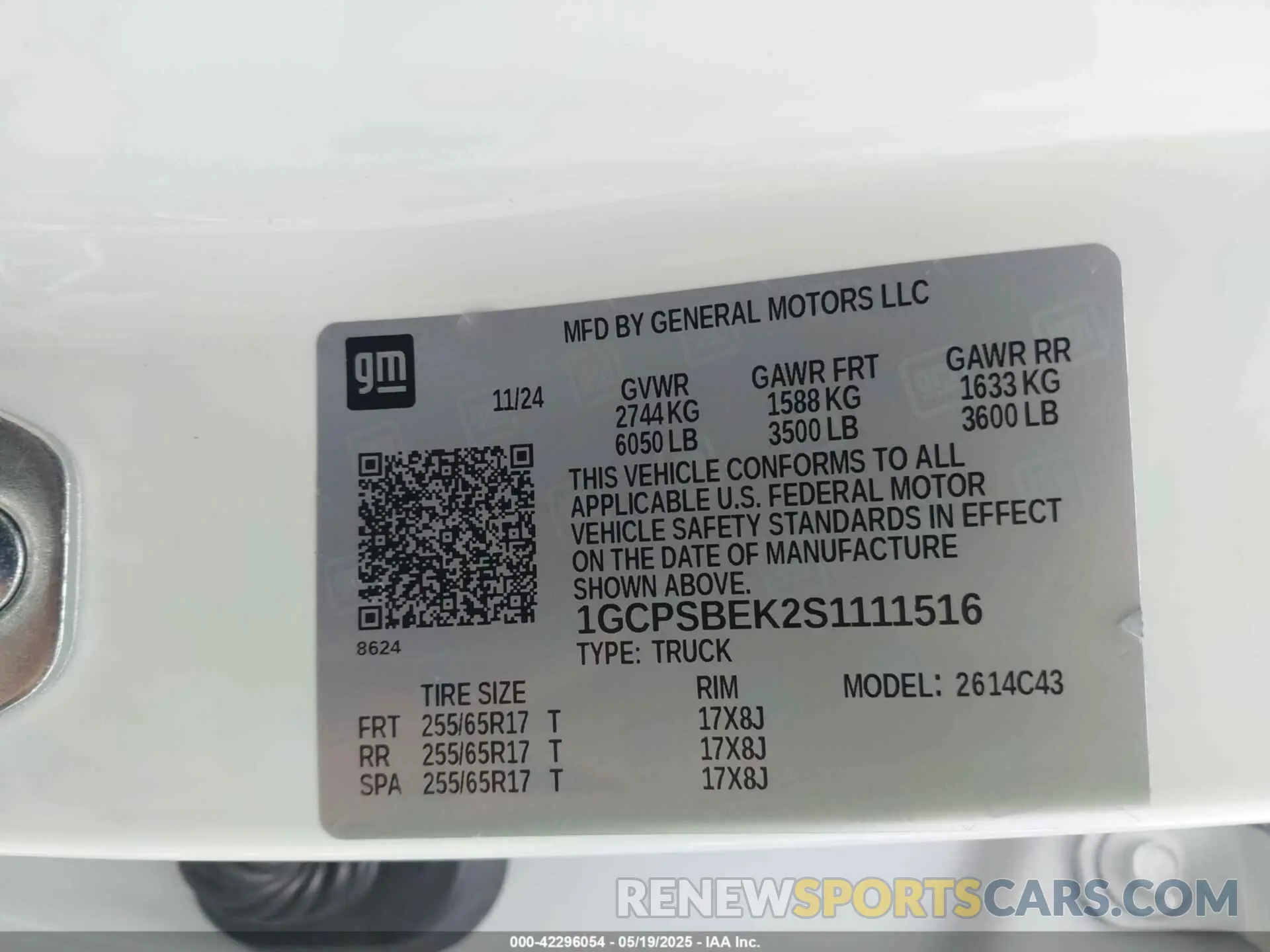 9 Photograph of a damaged car 1GCPSBEK2S1111516 CHEVROLET COLORADO 2025