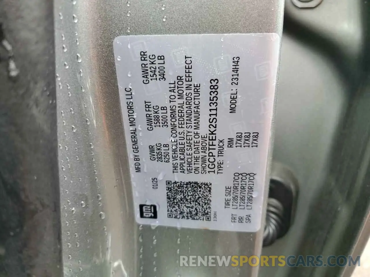 13 Photograph of a damaged car 1GCPTFEK2S1135383 CHEVROLET COLORADO 2025