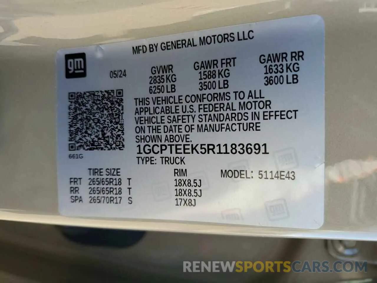 12 Photograph of a damaged car 1GCPTEEK5R1183691 CHEVROLET COLORADO T 2024