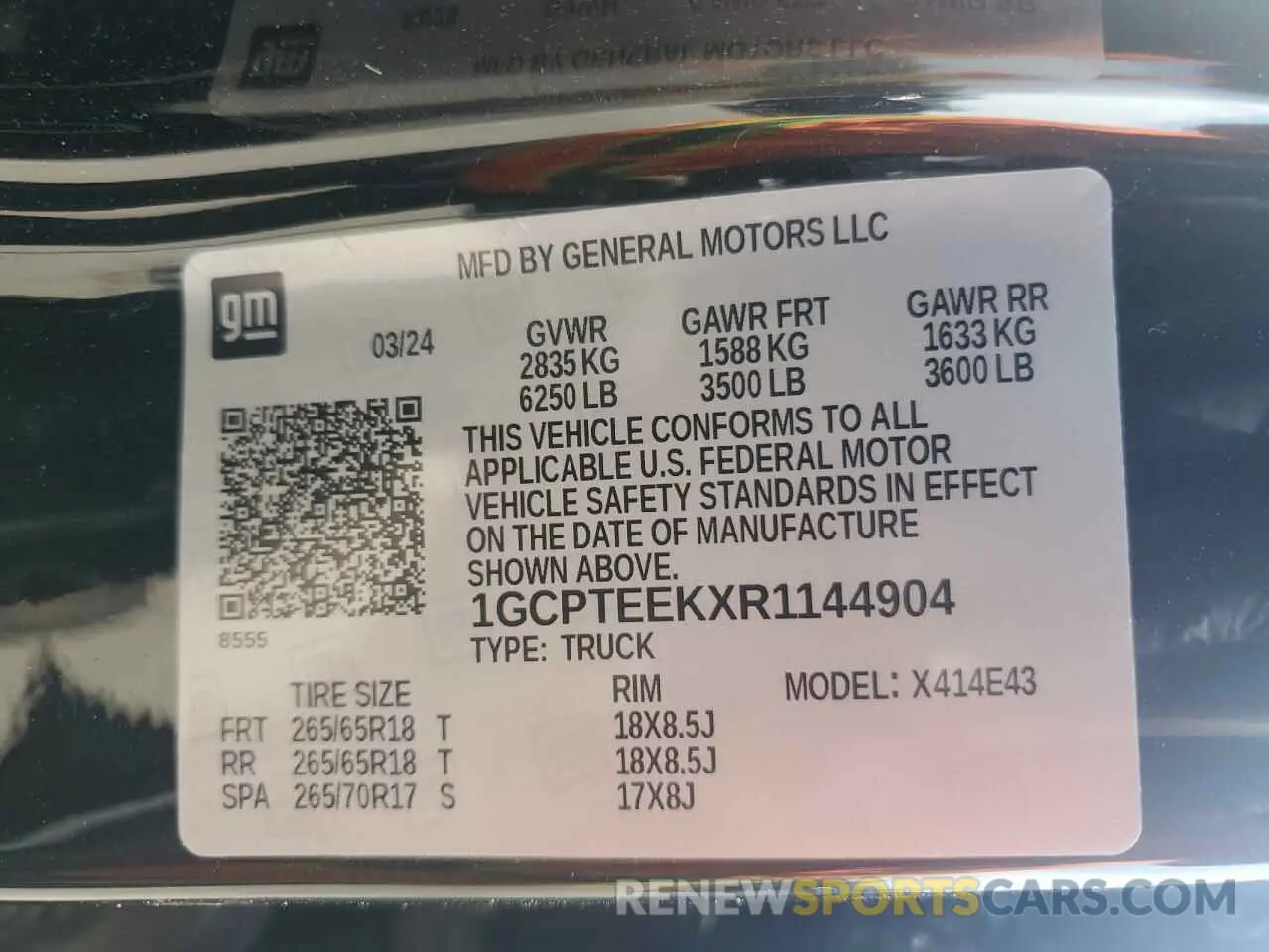 13 Photograph of a damaged car 1GCPTEEKXR1144904 CHEVROLET COLORADO T 2024