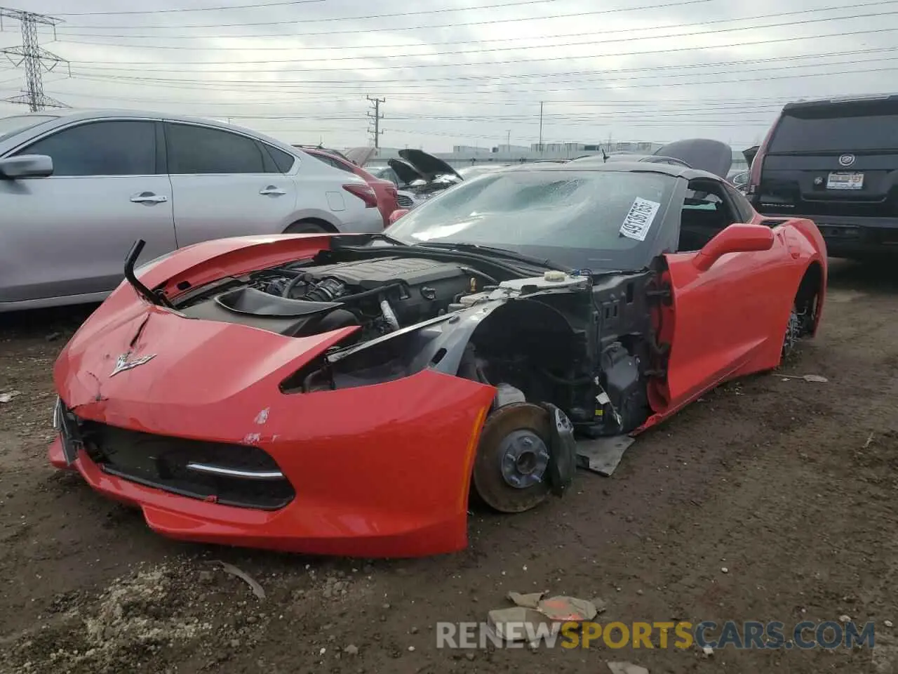 1 Photograph of a damaged car 1G1YB2D76K5105544 CHEVROLET CORVETTE 2019