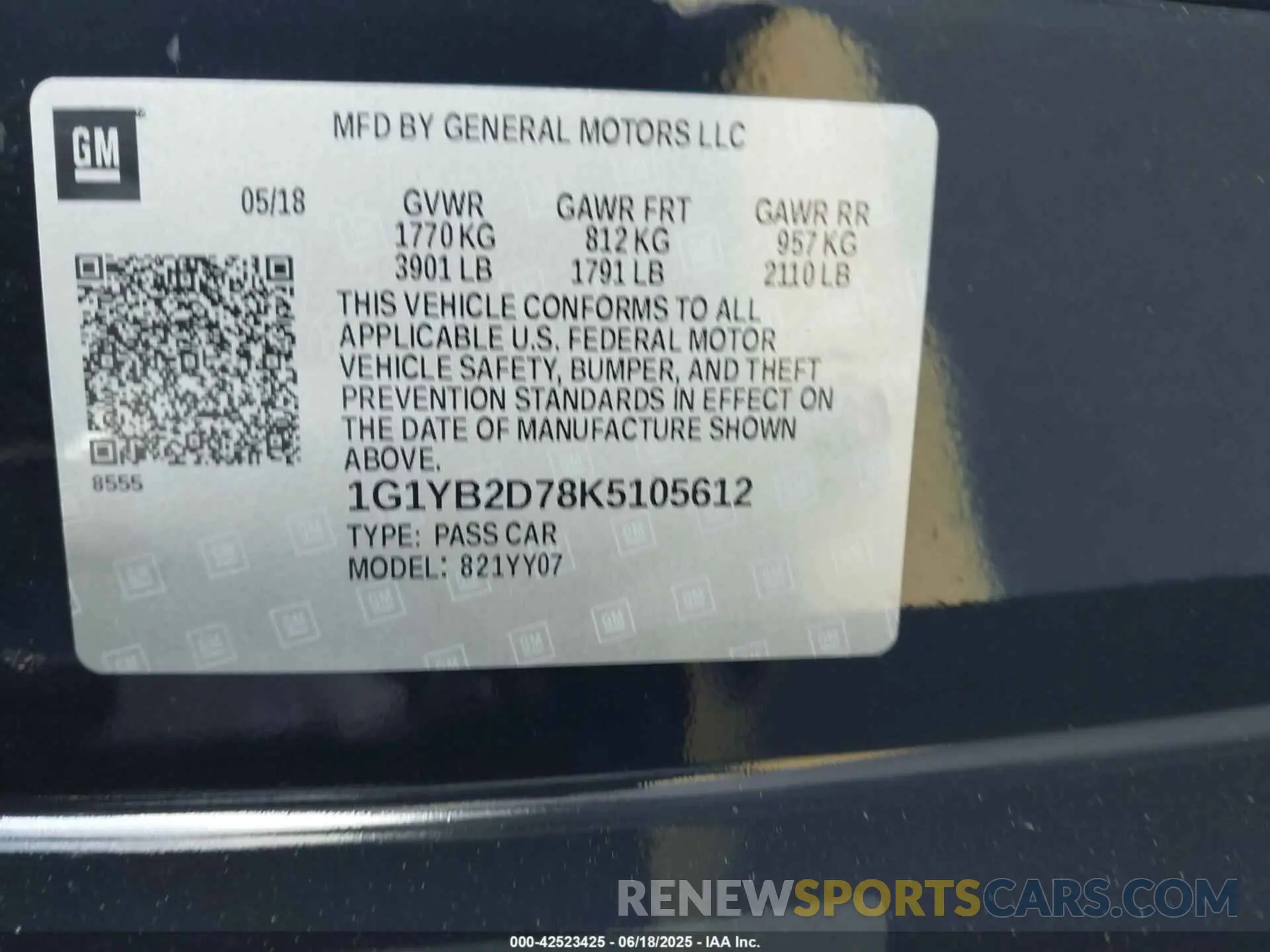 9 Photograph of a damaged car 1G1YB2D78K5105612 CHEVROLET CORVETTE 2019