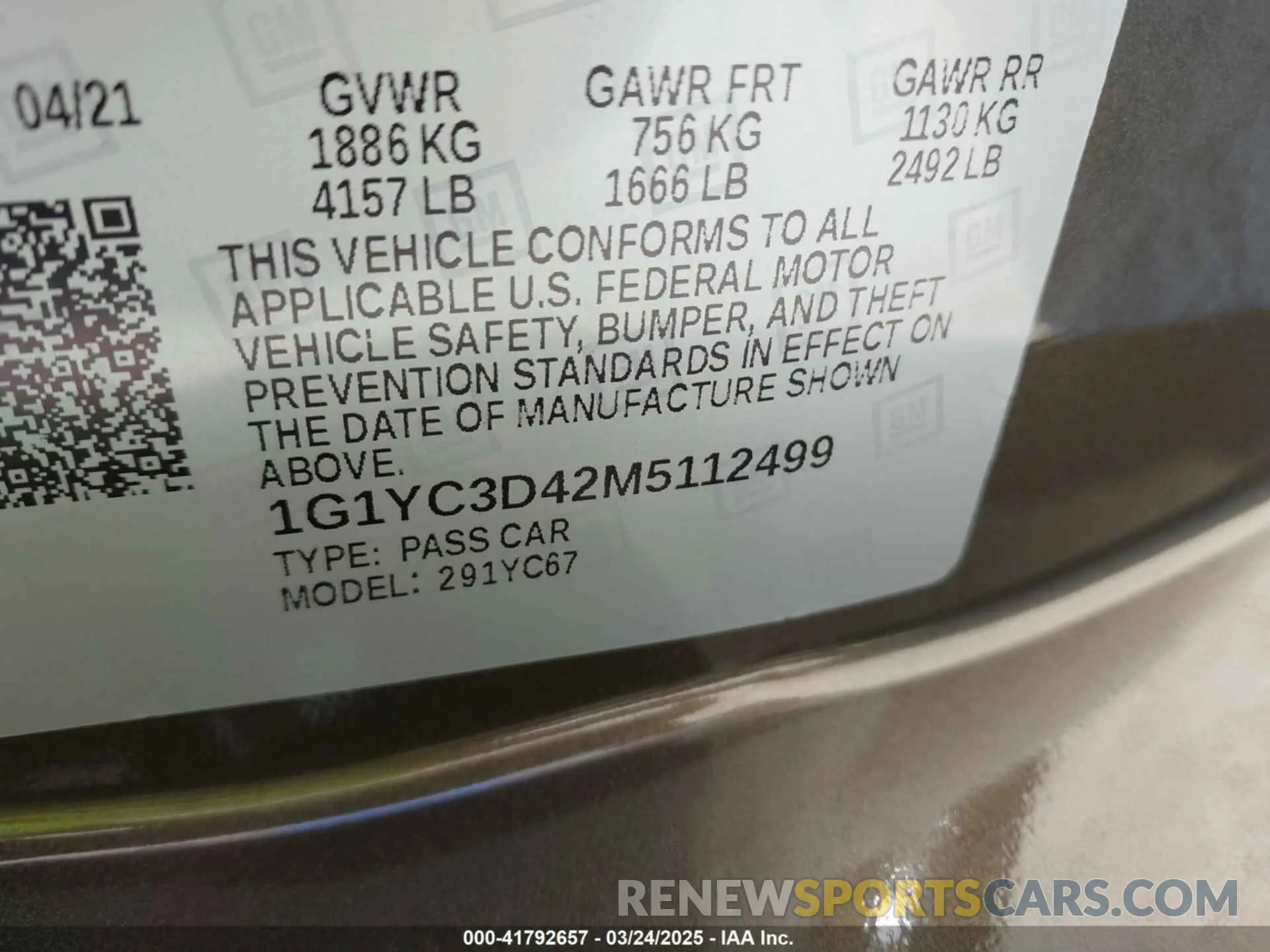 9 Photograph of a damaged car 1G1YC3D42M5112499 CHEVROLET CORVETTE STINGRAY 2021