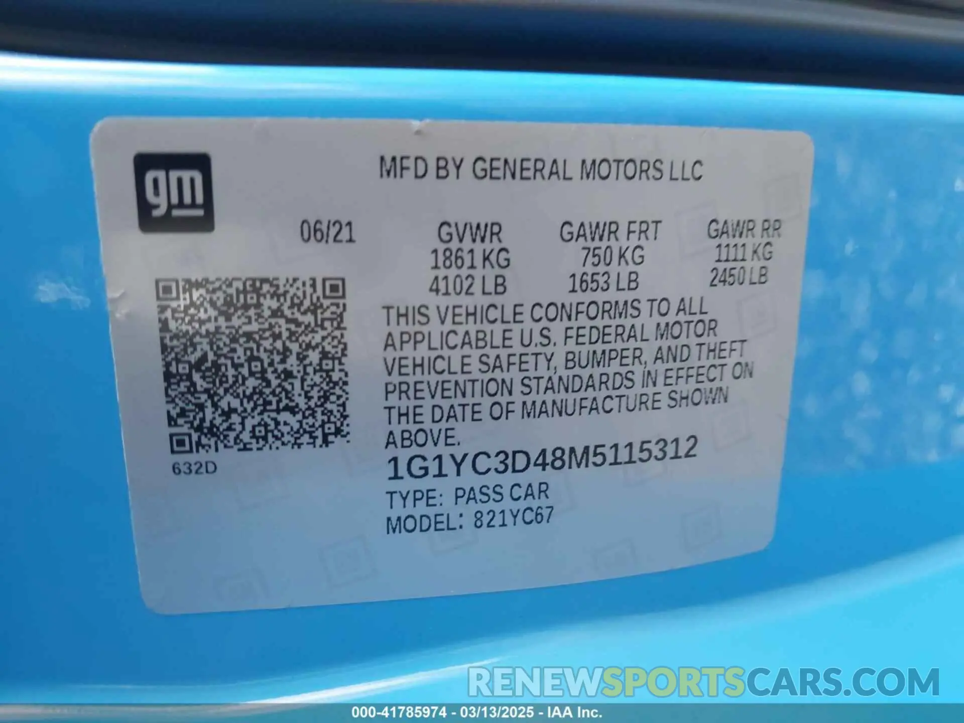 9 Photograph of a damaged car 1G1YC3D48M5115312 CHEVROLET CORVETTE STINGRAY 2021