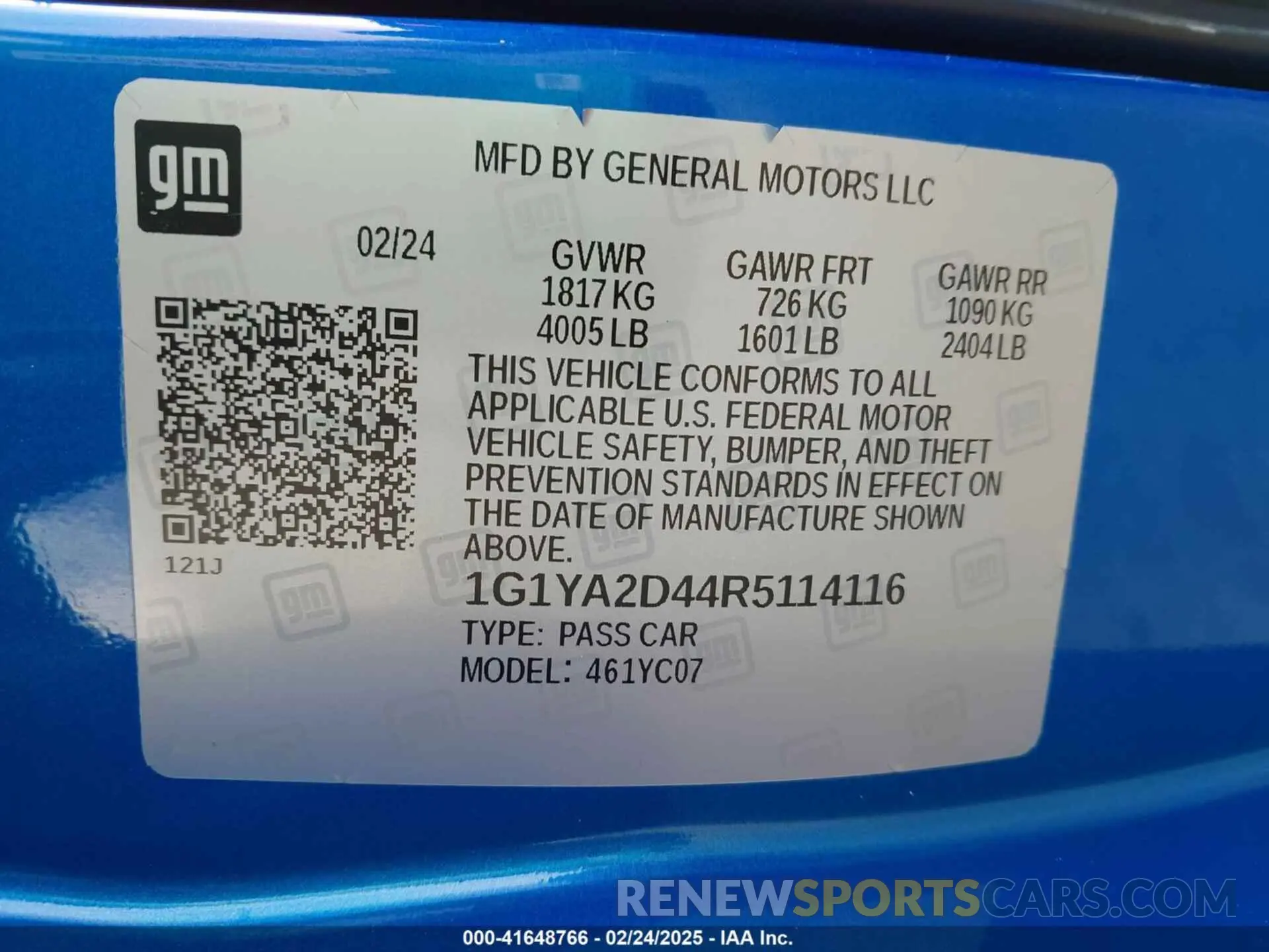9 Photograph of a damaged car 1G1YA2D44R5114116 CHEVROLET CORVETTE STINGRAY 2024