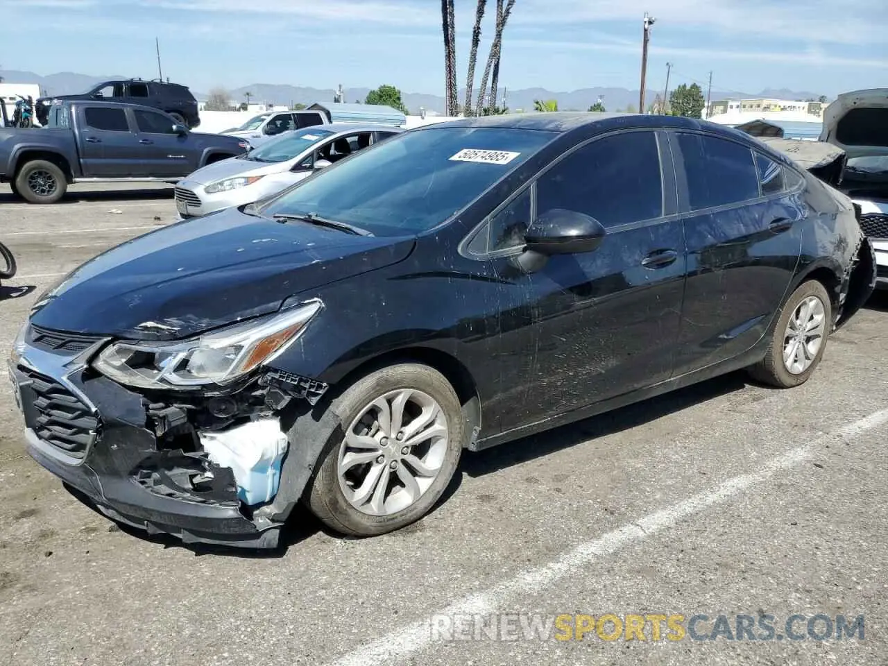 1 Photograph of a damaged car 1G1BC5SM1K7152692 CHEVROLET CRUZE 2019