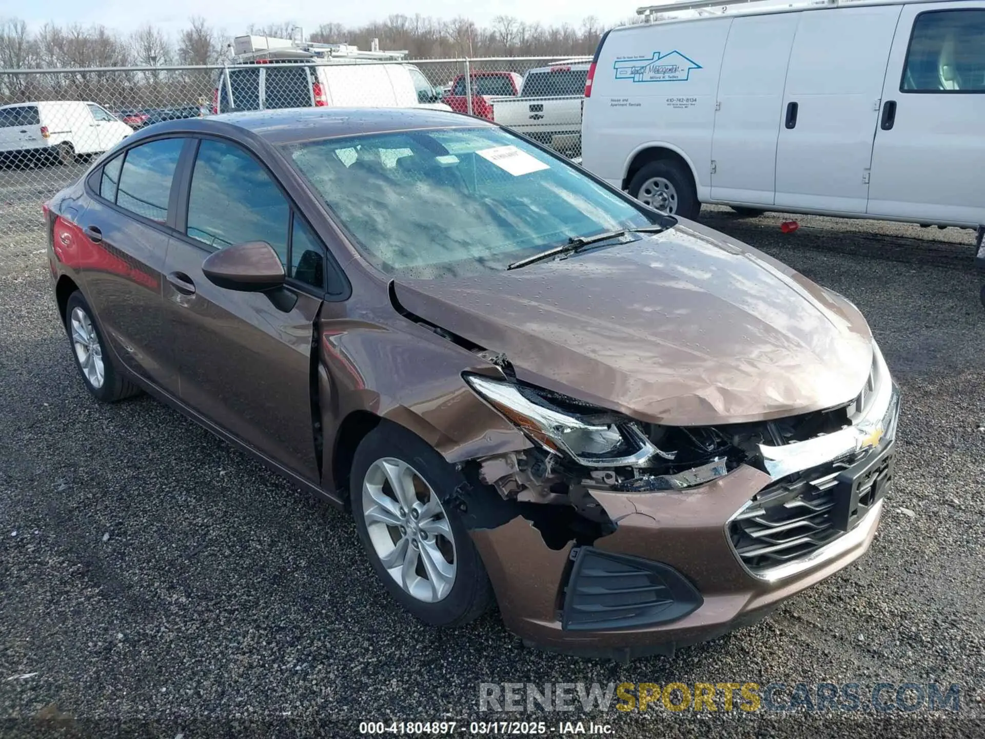 1 Photograph of a damaged car 1G1BC5SM2K7129891 CHEVROLET CRUZE 2019