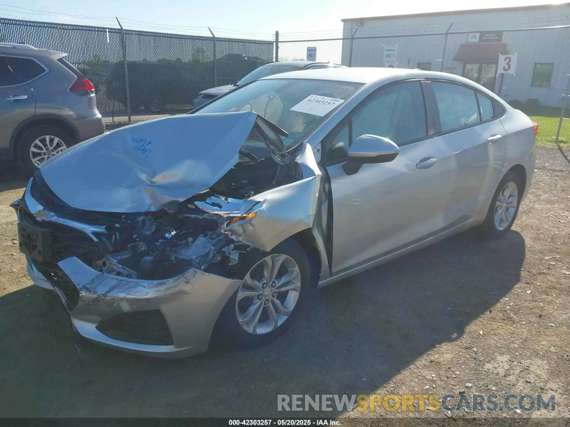 2 Photograph of a damaged car 1G1BC5SM2K7151597 CHEVROLET CRUZE 2019