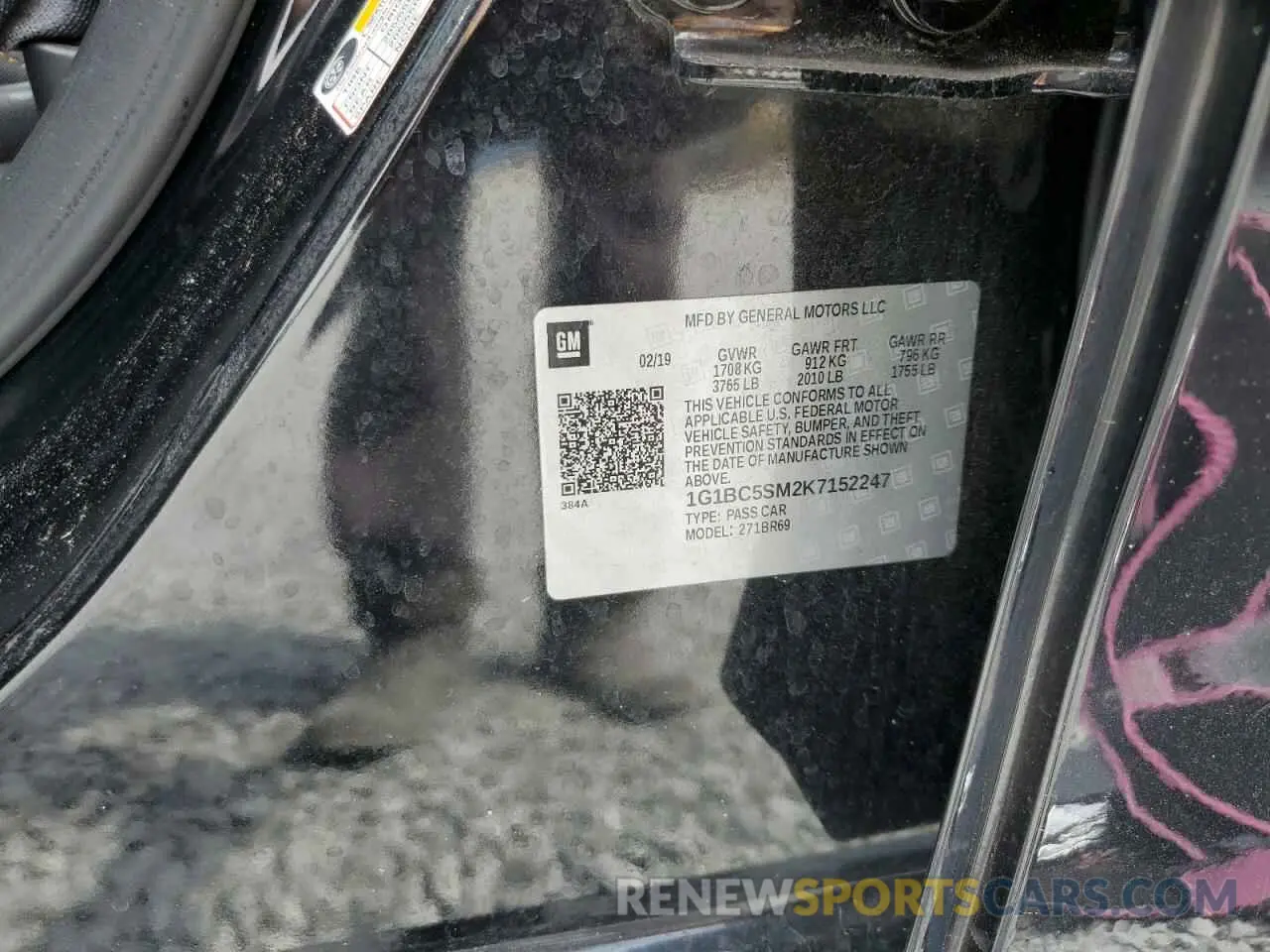 14 Photograph of a damaged car 1G1BC5SM2K7152247 CHEVROLET CRUZE 2019