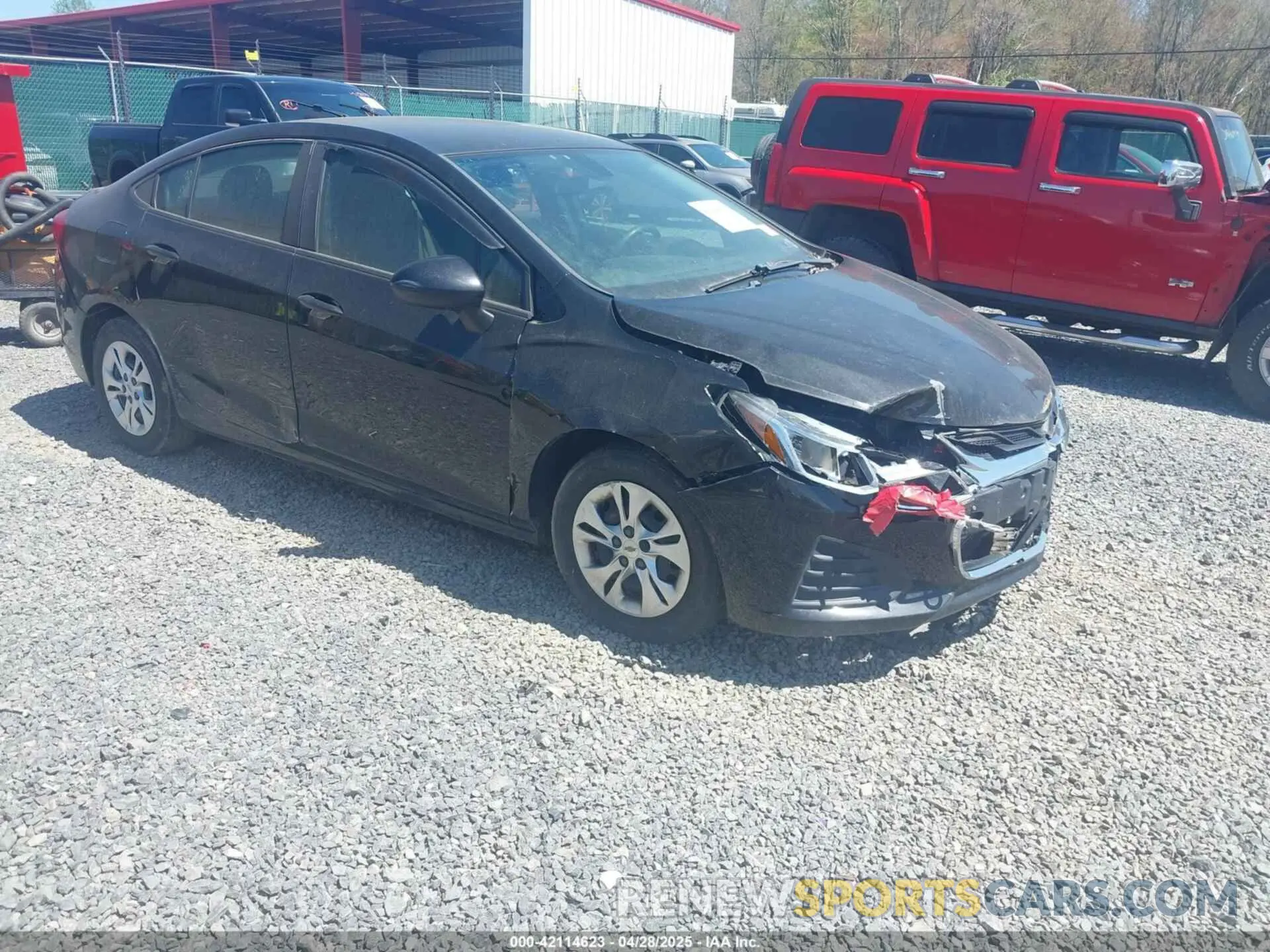 1 Photograph of a damaged car 1G1BC5SM3K7134615 CHEVROLET CRUZE 2019