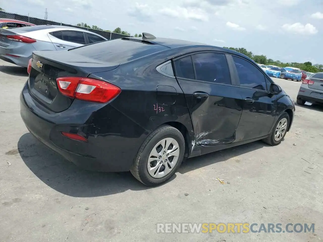 3 Photograph of a damaged car 1G1BC5SM3K7147252 CHEVROLET CRUZE 2019