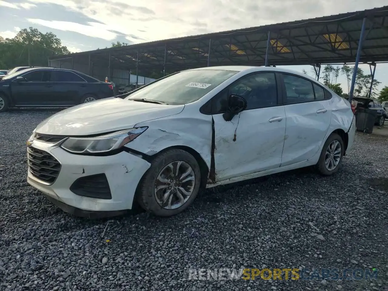1 Photograph of a damaged car 1G1BC5SM7K7125609 CHEVROLET CRUZE 2019