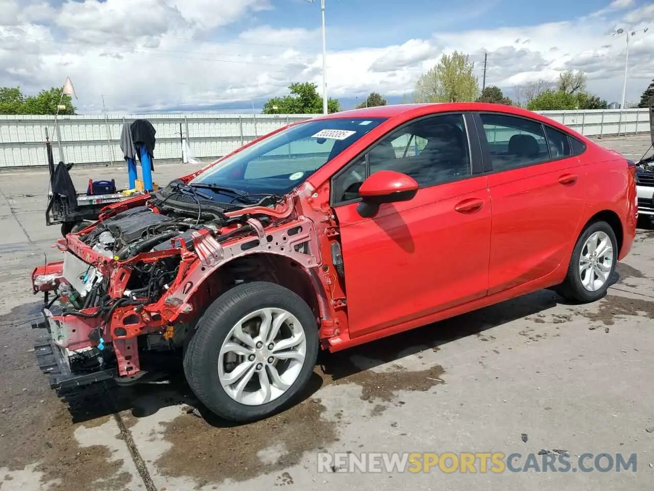 1 Photograph of a damaged car 1G1BC5SM8K7100816 CHEVROLET CRUZE 2019