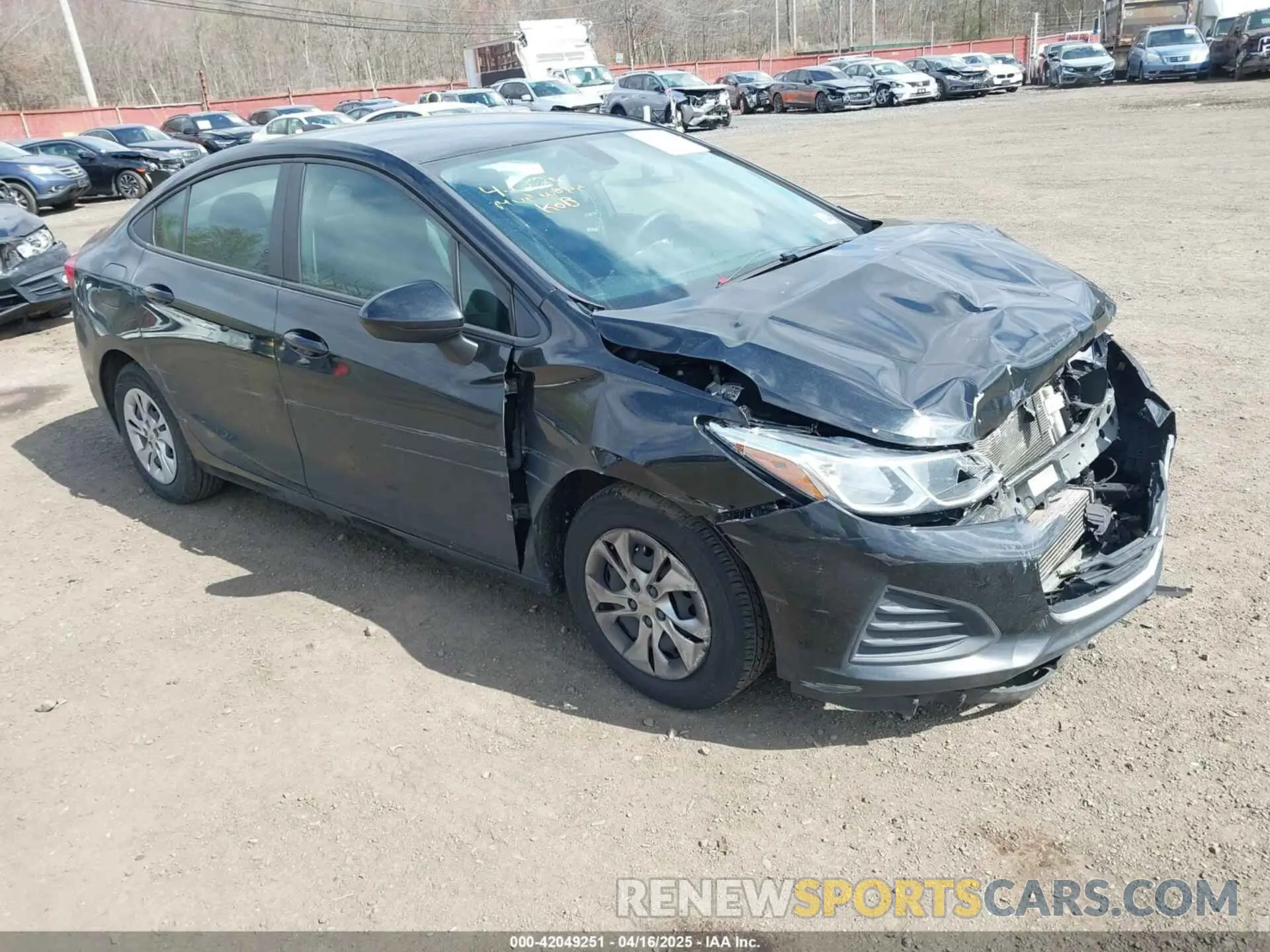 1 Photograph of a damaged car 1G1BC5SM8K7151216 CHEVROLET CRUZE 2019