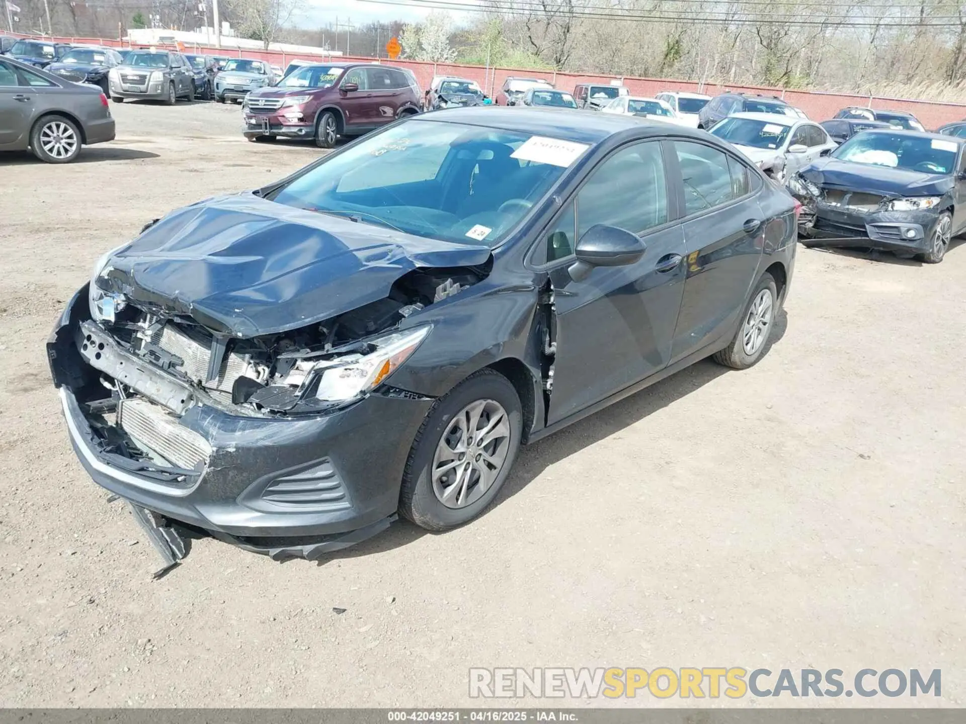 2 Photograph of a damaged car 1G1BC5SM8K7151216 CHEVROLET CRUZE 2019