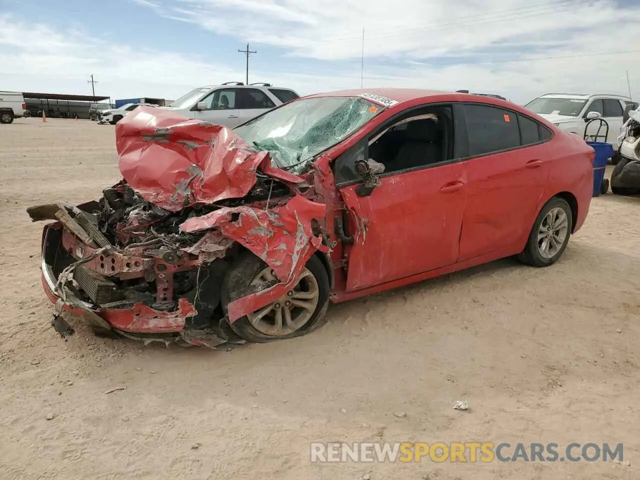 1 Photograph of a damaged car 1G1BC5SM9K7126633 CHEVROLET CRUZE 2019