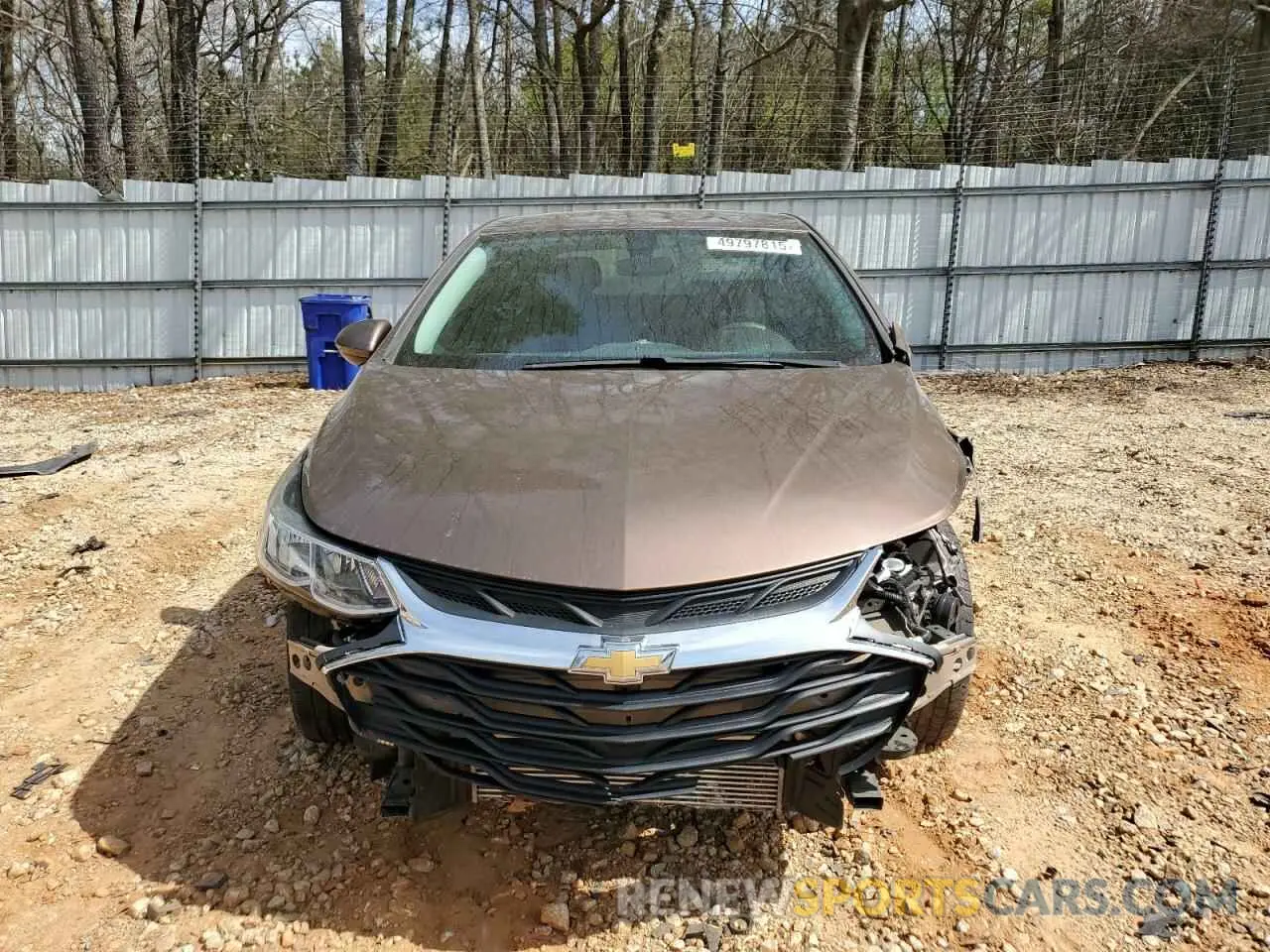 5 Photograph of a damaged car 1G1BC5SM9K7137423 CHEVROLET CRUZE 2019