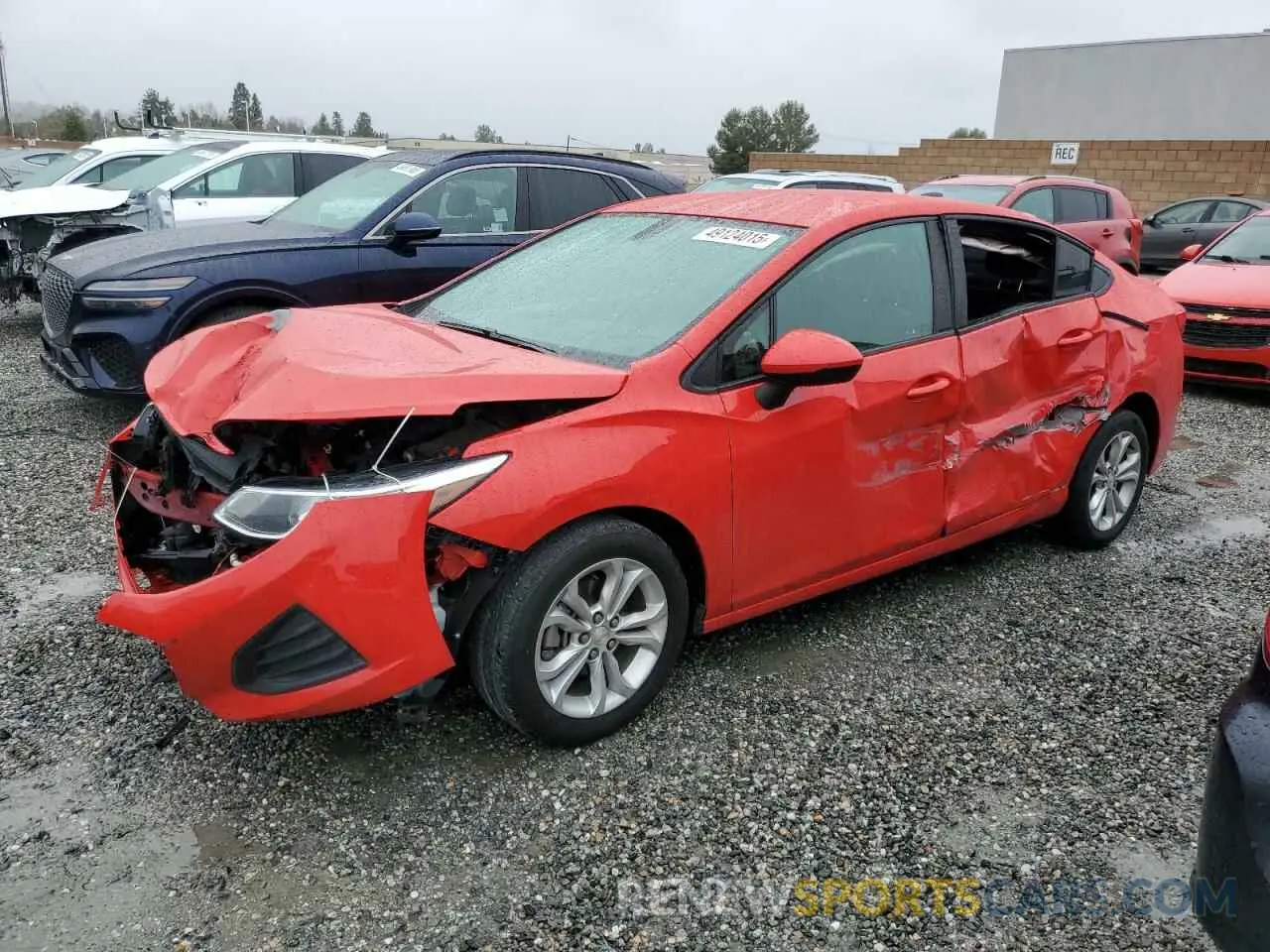 1 Photograph of a damaged car 1G1BC5SM9K7142153 CHEVROLET CRUZE 2019