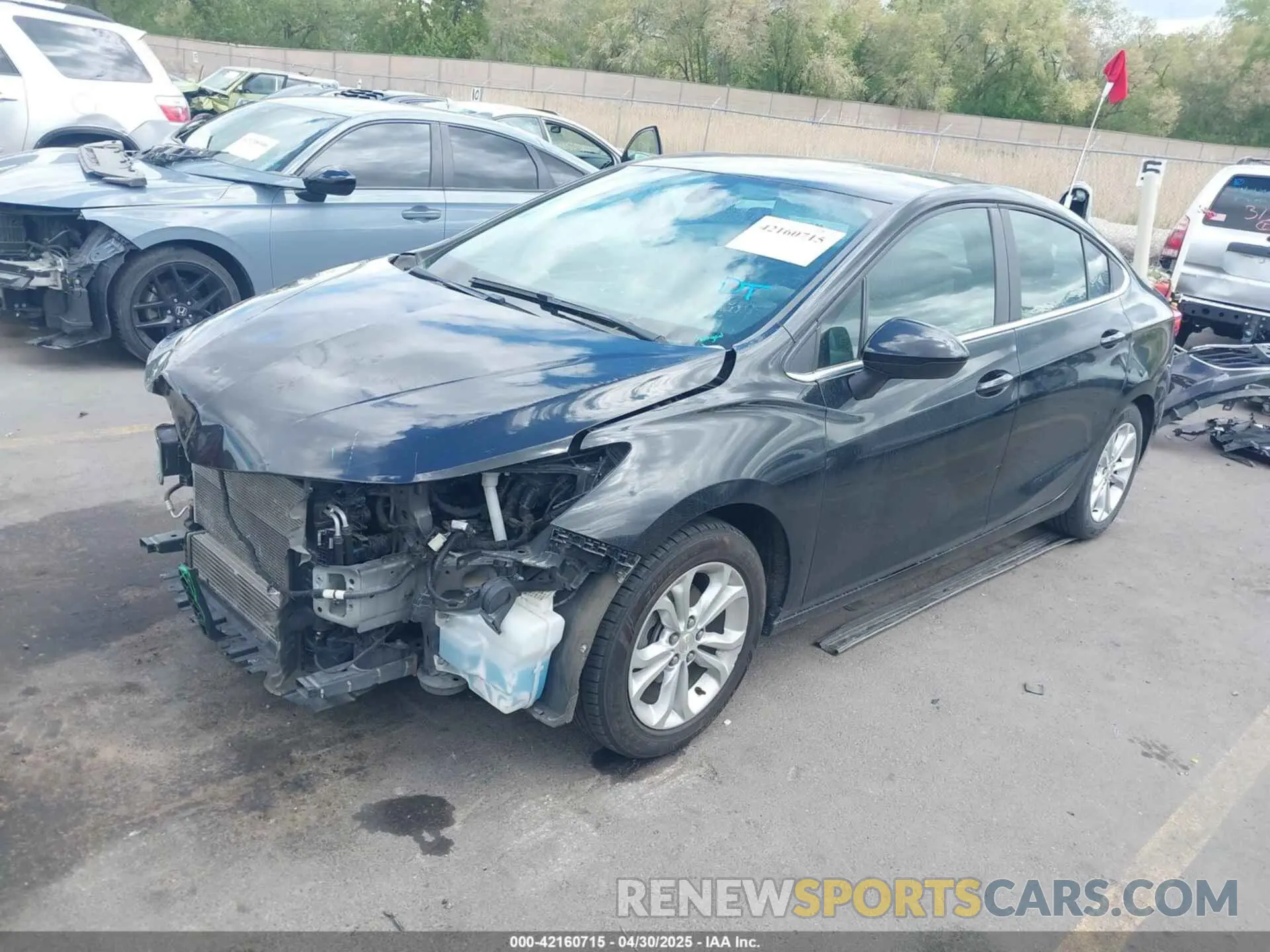 2 Photograph of a damaged car 1G1BE5SM1K7141234 CHEVROLET CRUZE 2019