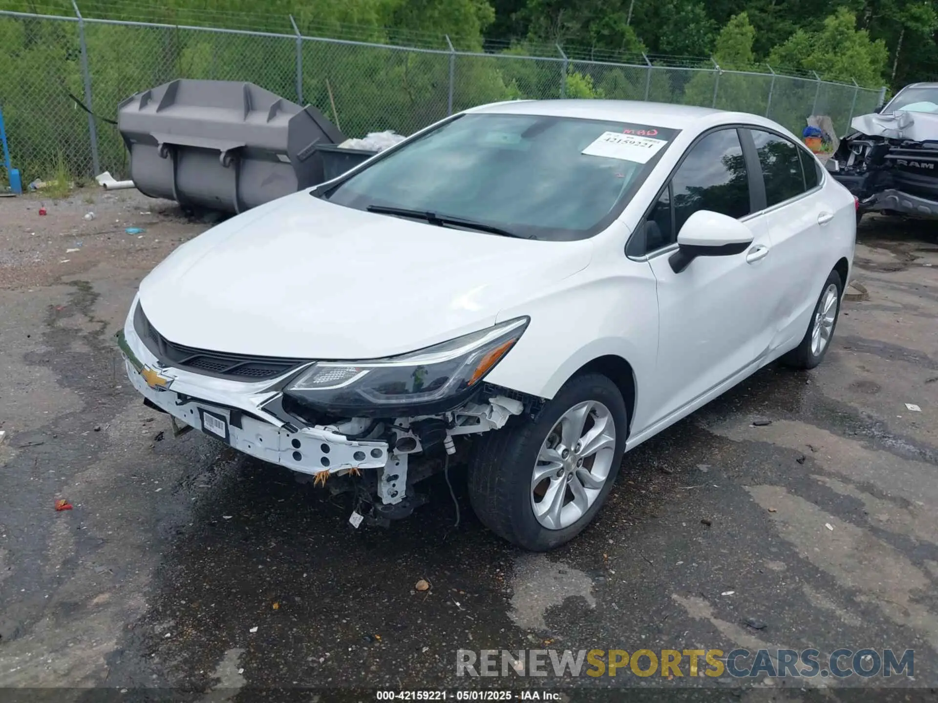 2 Photograph of a damaged car 1G1BE5SM3K7131157 CHEVROLET CRUZE 2019