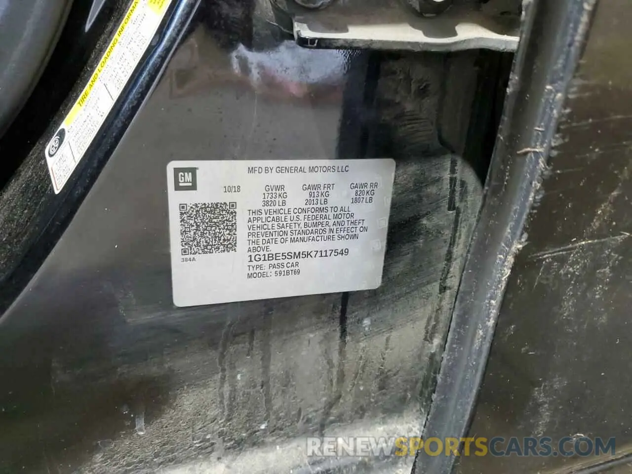 12 Photograph of a damaged car 1G1BE5SM5K7117549 CHEVROLET CRUZE 2019