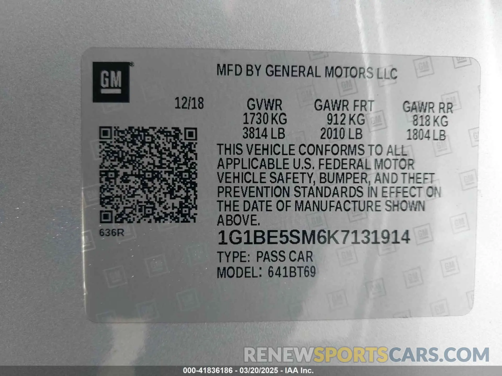 9 Photograph of a damaged car 1G1BE5SM6K7131914 CHEVROLET CRUZE 2019