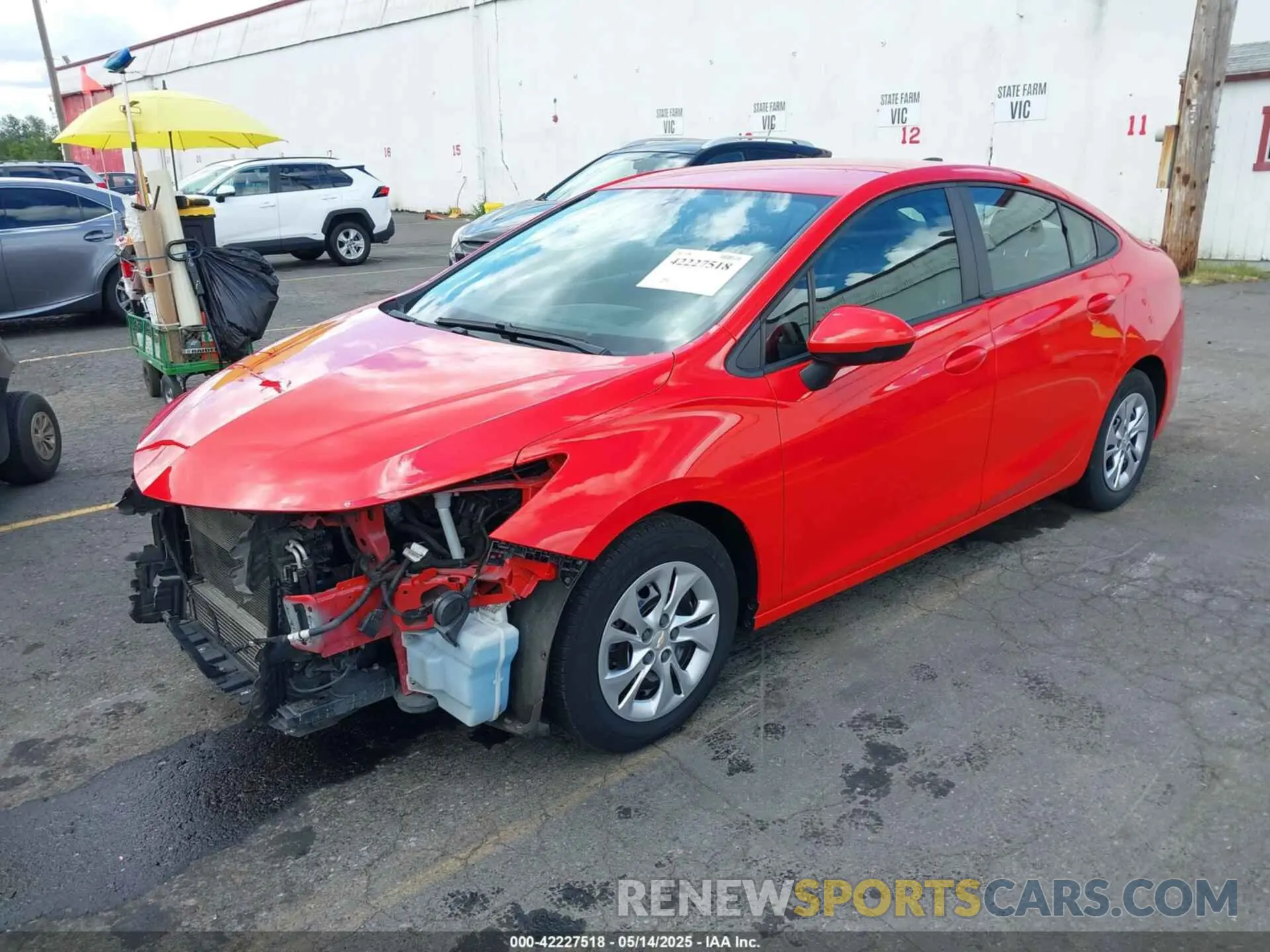 2 Photograph of a damaged car 1G1BJ5SM5K7106904 CHEVROLET CRUZE 2019