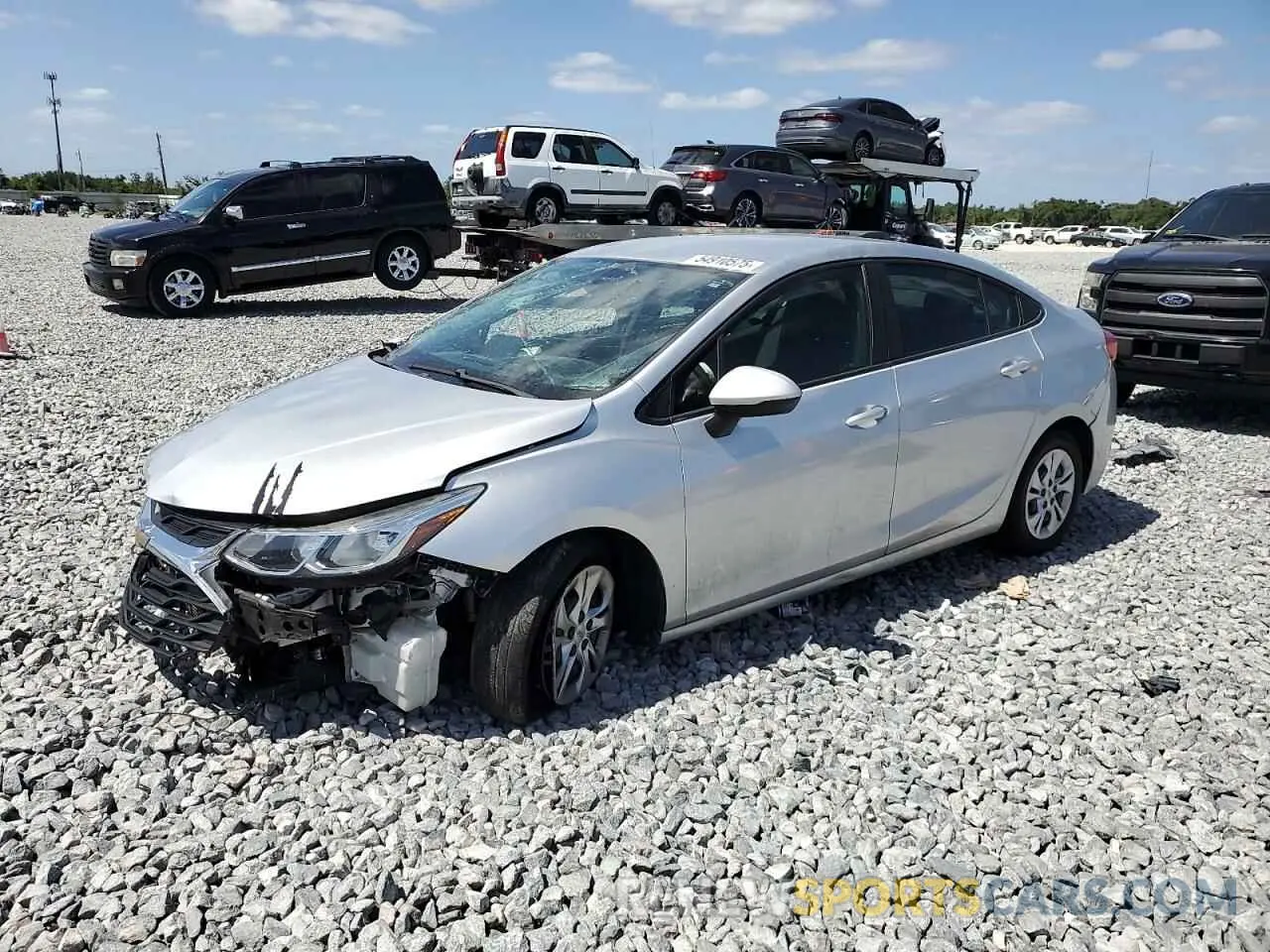1 Photograph of a damaged car 1G1BJ5SM6K7105180 CHEVROLET CRUZE 2019