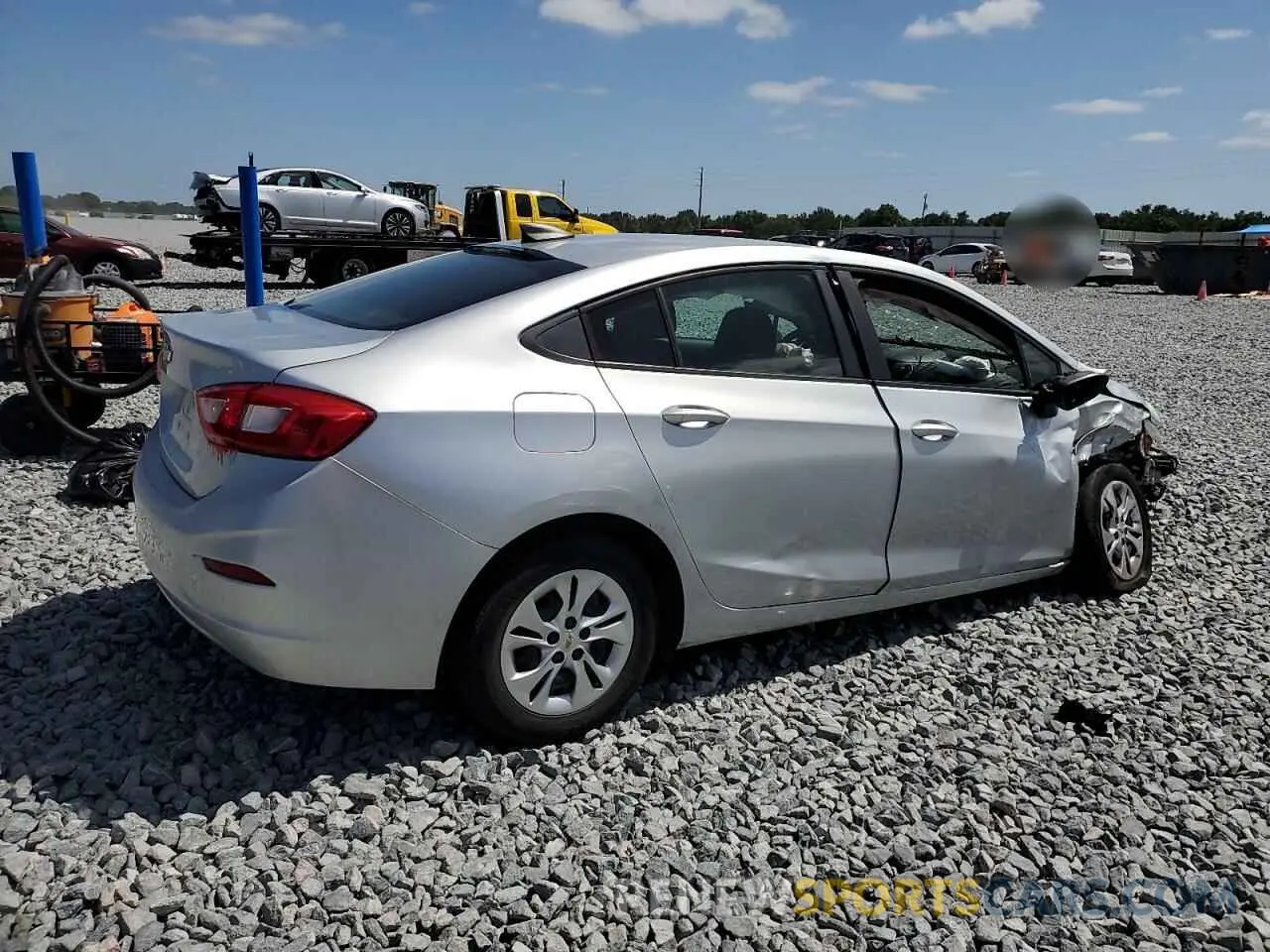3 Photograph of a damaged car 1G1BJ5SM6K7105180 CHEVROLET CRUZE 2019