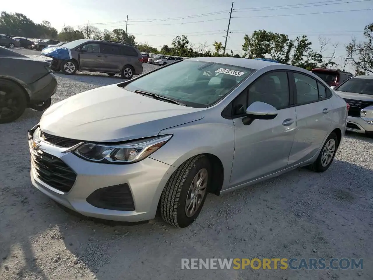 1 Photograph of a damaged car 1G1BJ5SM8K7104645 CHEVROLET CRUZE 2019