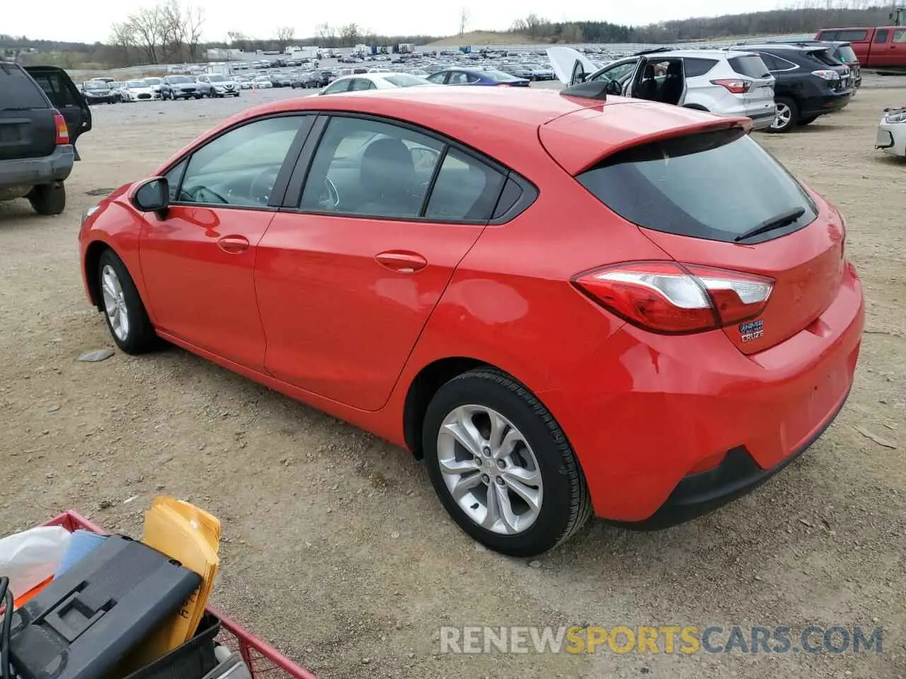 2 Photograph of a damaged car 3G1BC6SM2KS601594 CHEVROLET CRUZE 2019